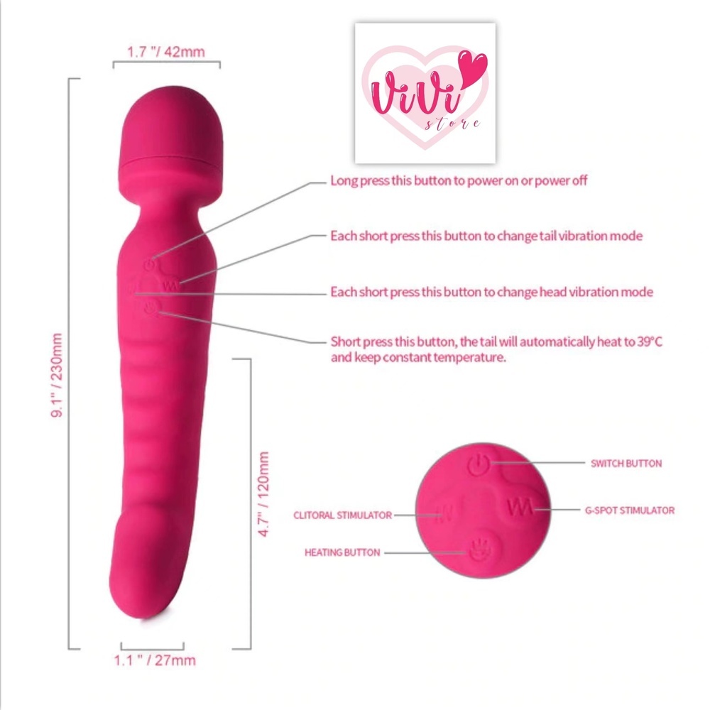 Vivi Heating Sucking Vibrator Av Wand Massager Dildo Masturbator Women Adult Toys Malaysia - Image 4