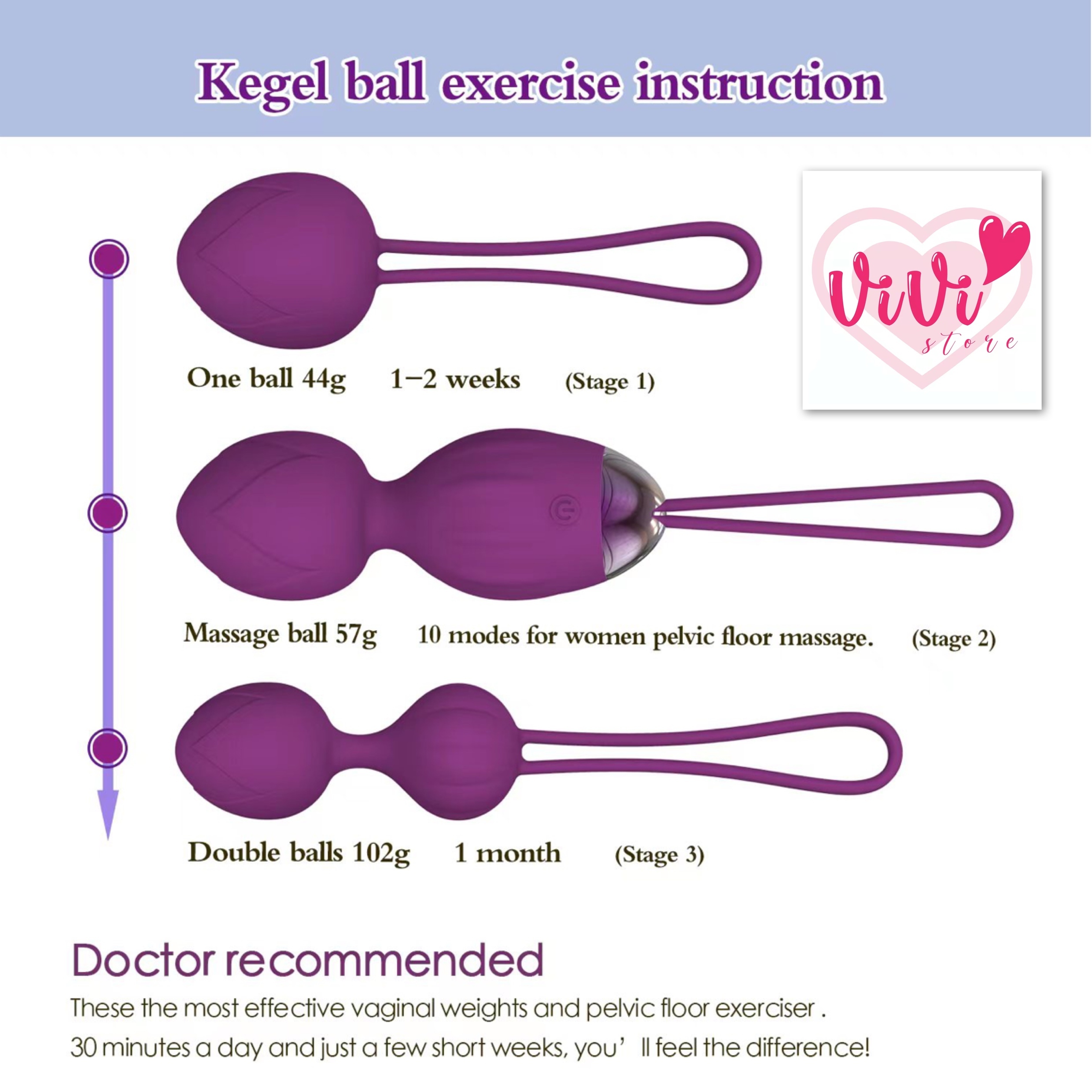 Kegel Balls Vibrator Set Women Kegel Exercise Masturbator Adult Toys Malaysia - Image 5