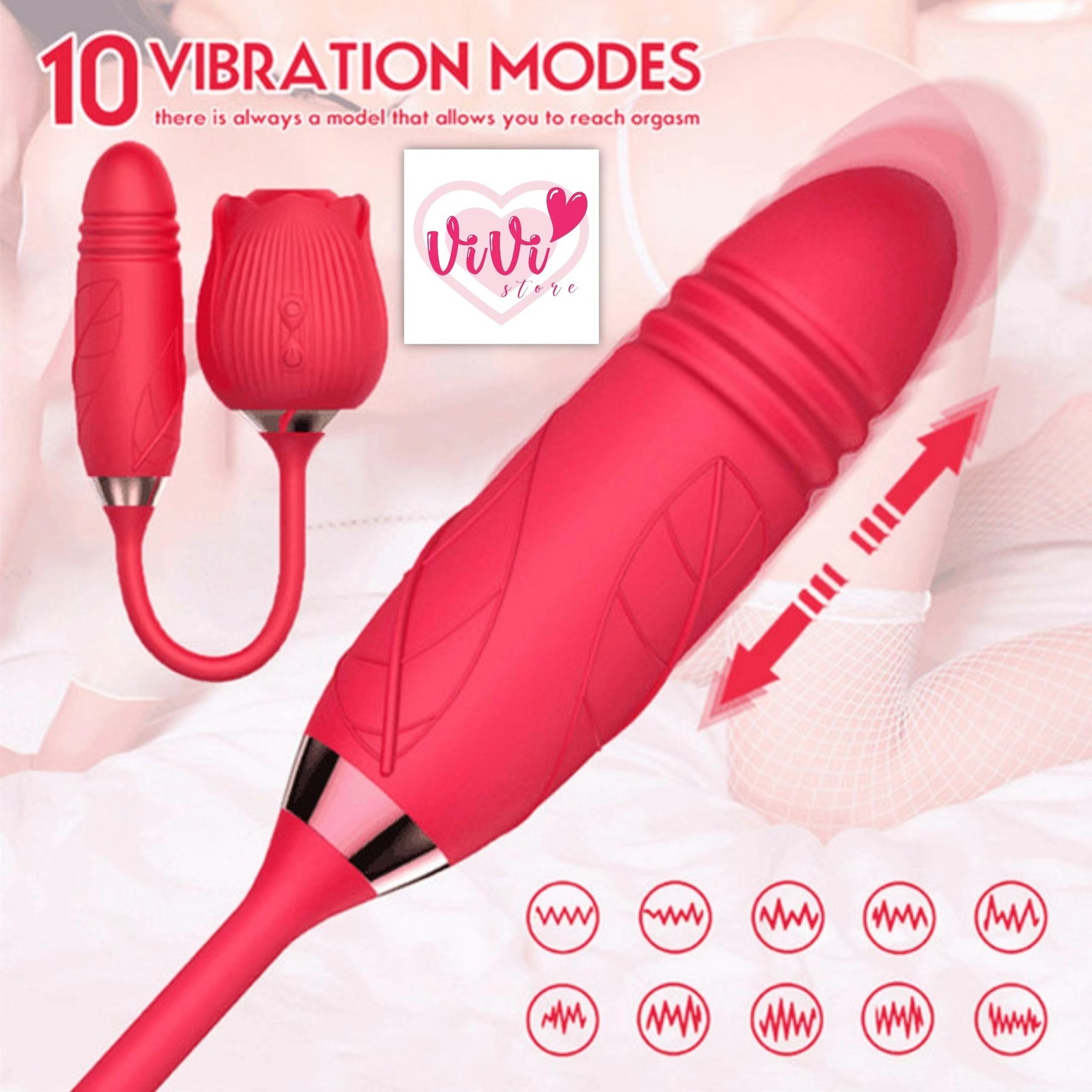 Rose Tail Licking Sucking Vibrator Thrusting Suction Masturbator Women Adult Toy Malaysia - Image 4