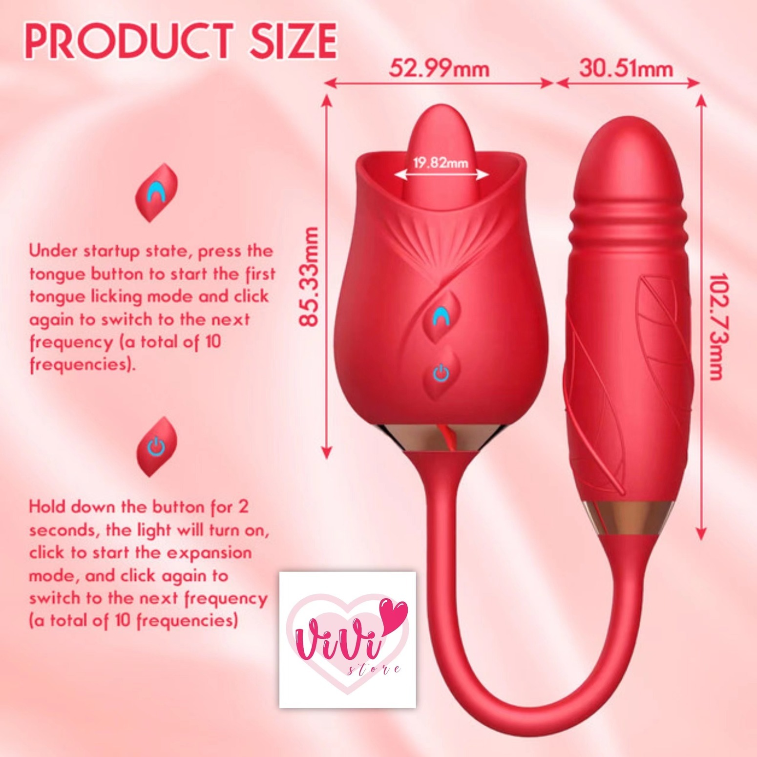 Rose Tail Licking Sucking Vibrator Thrusting Suction Masturbator Women Adult Toy Malaysia - Image 11