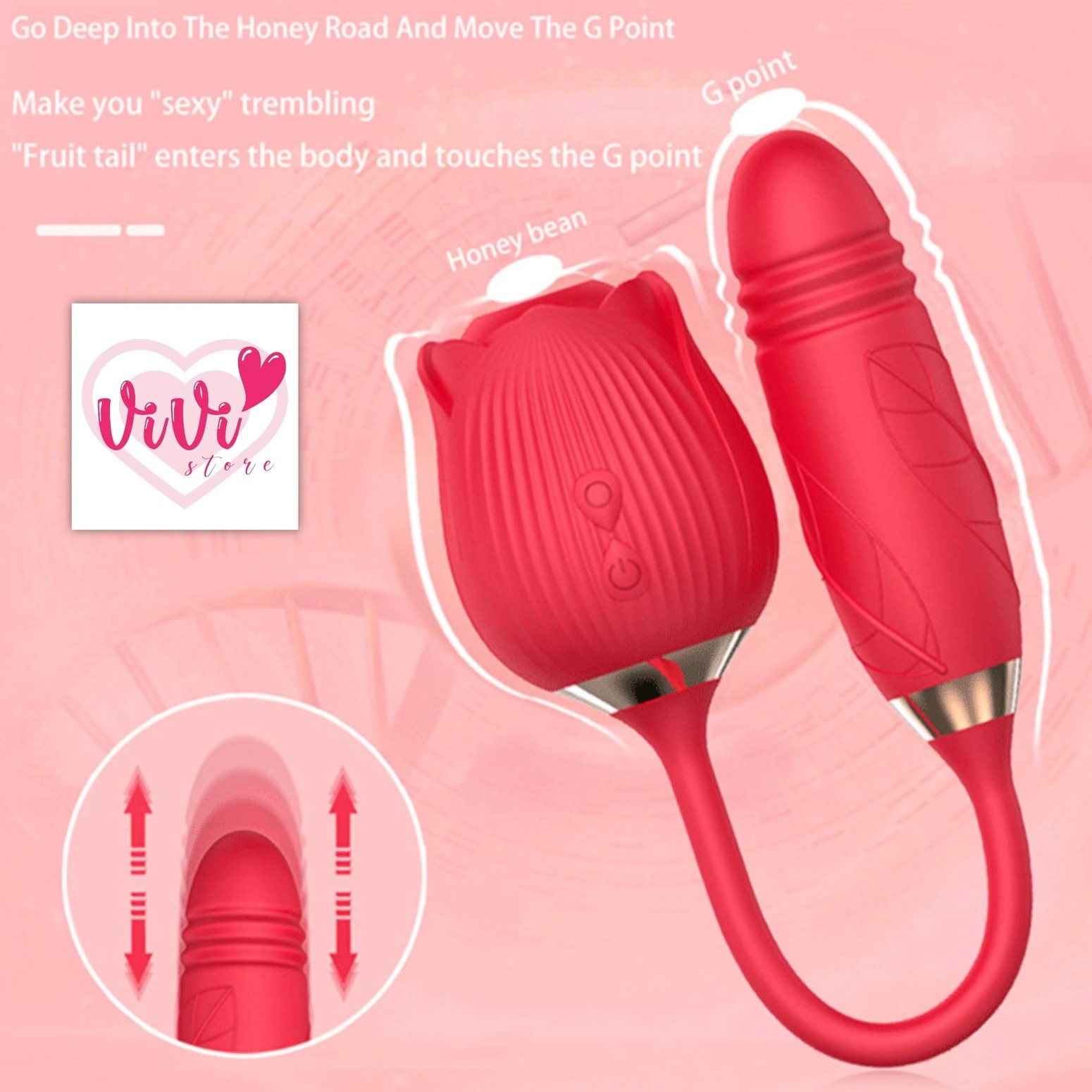 Rose Tail Licking Sucking Vibrator Thrusting Suction Masturbator Women Adult Toy Malaysia - Image 6