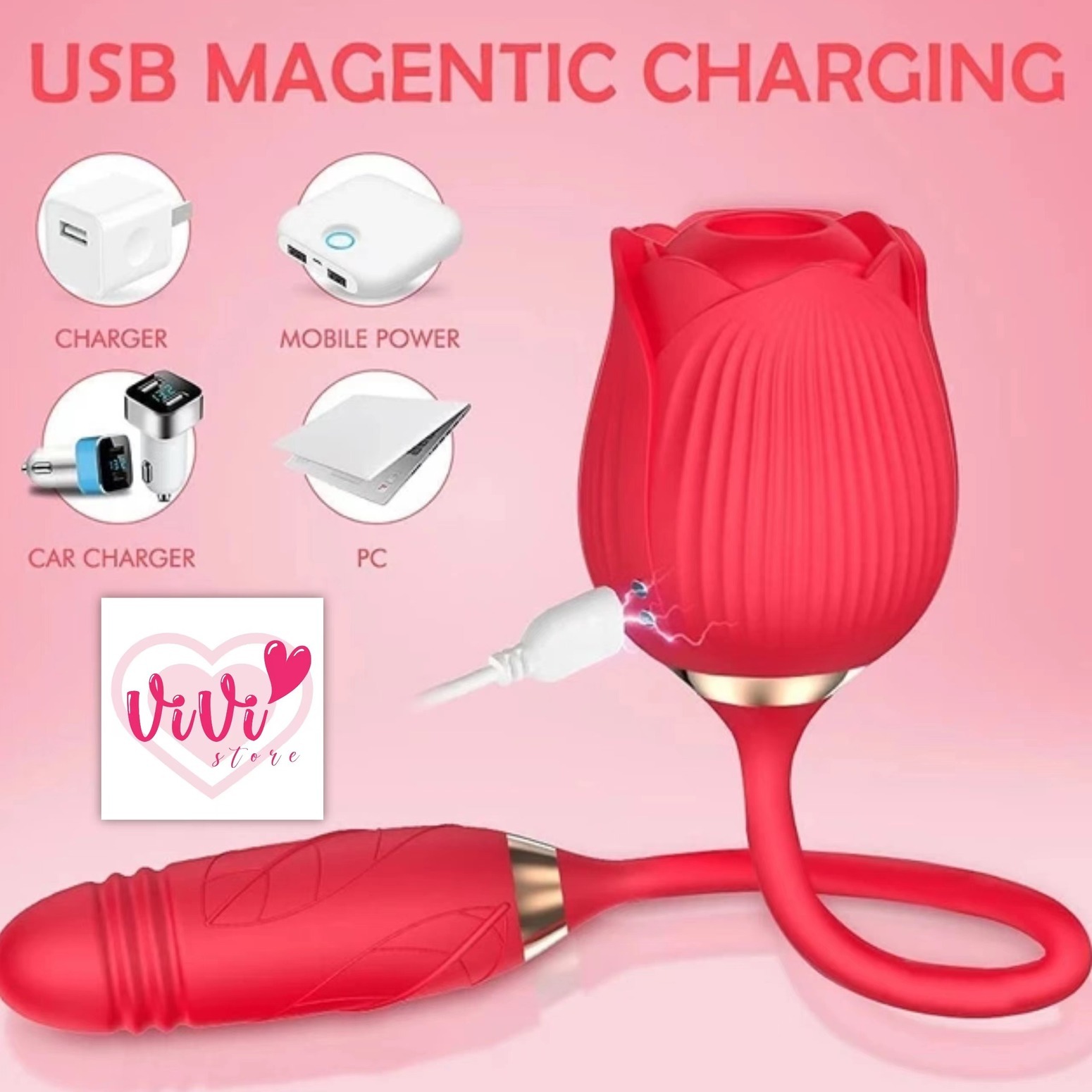 Rose Tail Licking Sucking Vibrator Thrusting Suction Masturbator Women Adult Toy Malaysia - Image 8