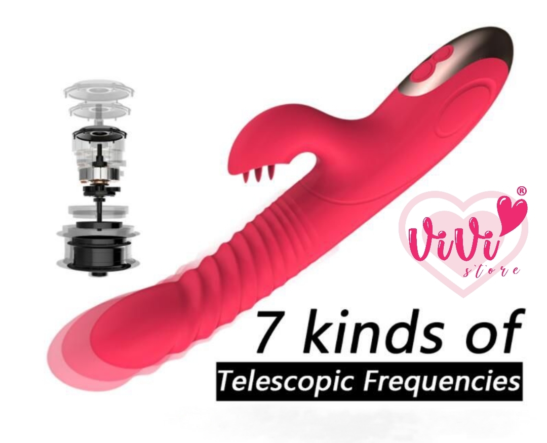 Vivi Rabbit Thrusting Sucking Vibrator Dildo Heating Tongue Masturbator Women Adult Toys Malaysia - Image 5