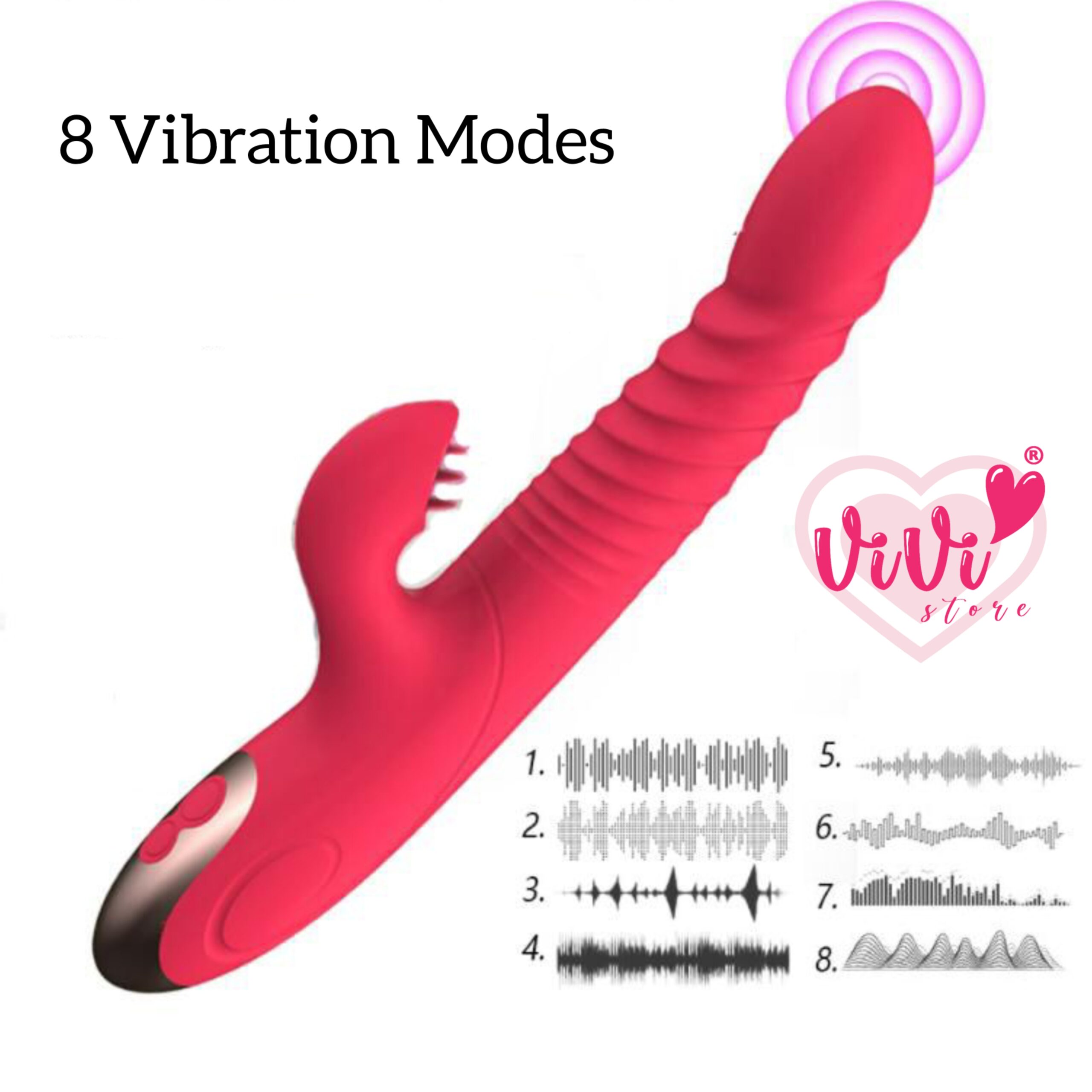 Vivi Rabbit Thrusting Sucking Vibrator Dildo Heating Tongue Masturbator Women Adult Toys Malaysia - Image 4