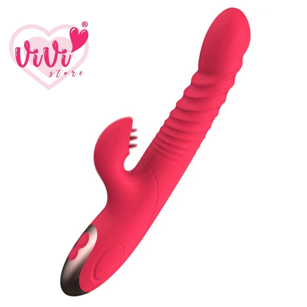 Vivi Rabbit Thrusting Sucking Vibrator Dildo Heating Tongue Masturbator Women Adult Toys Malaysia - Image 10