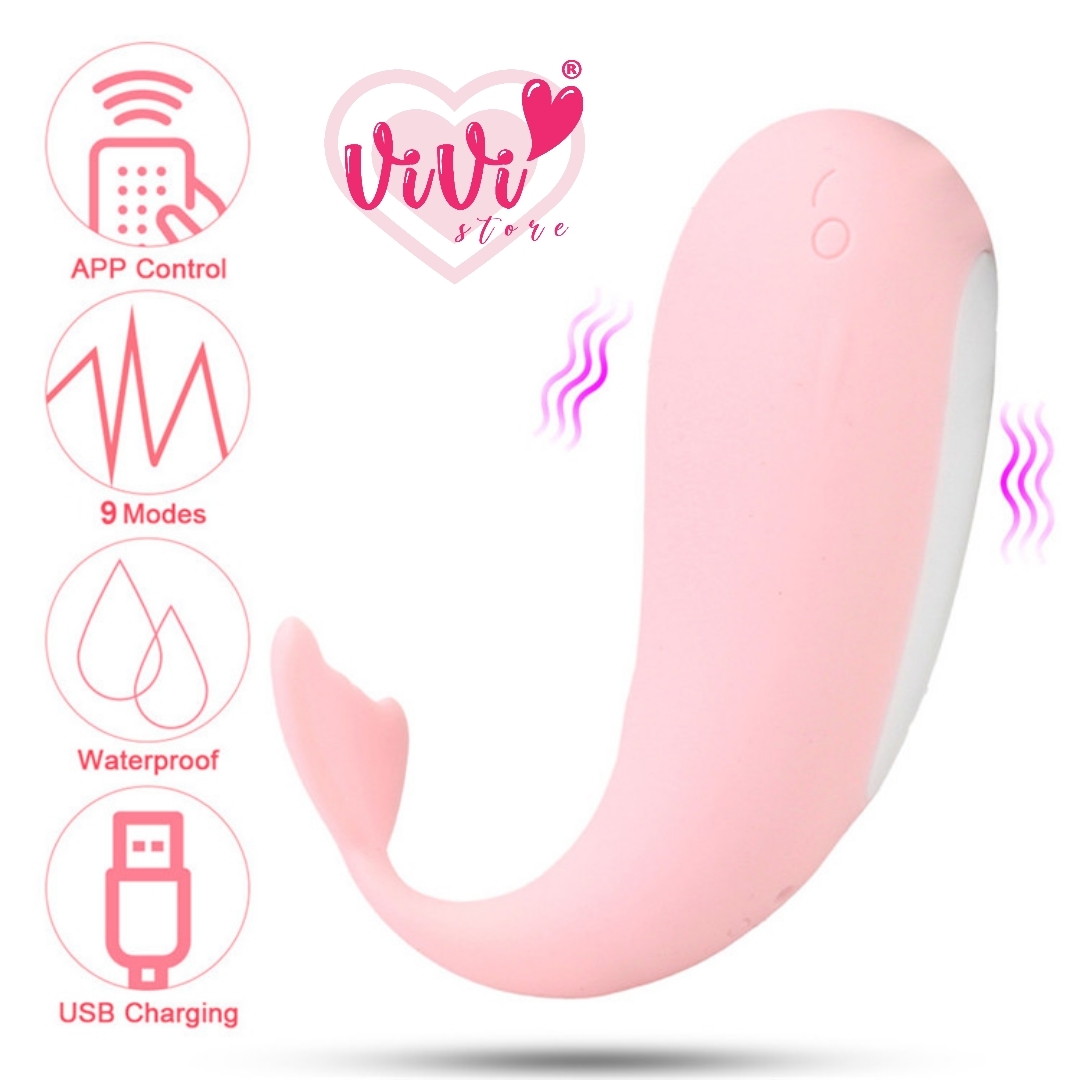 MizzZee Cute Whale Phone App Vibrator Dildo Bullet Egg Vibrator Women Adult Toys Malaysia - Image 5