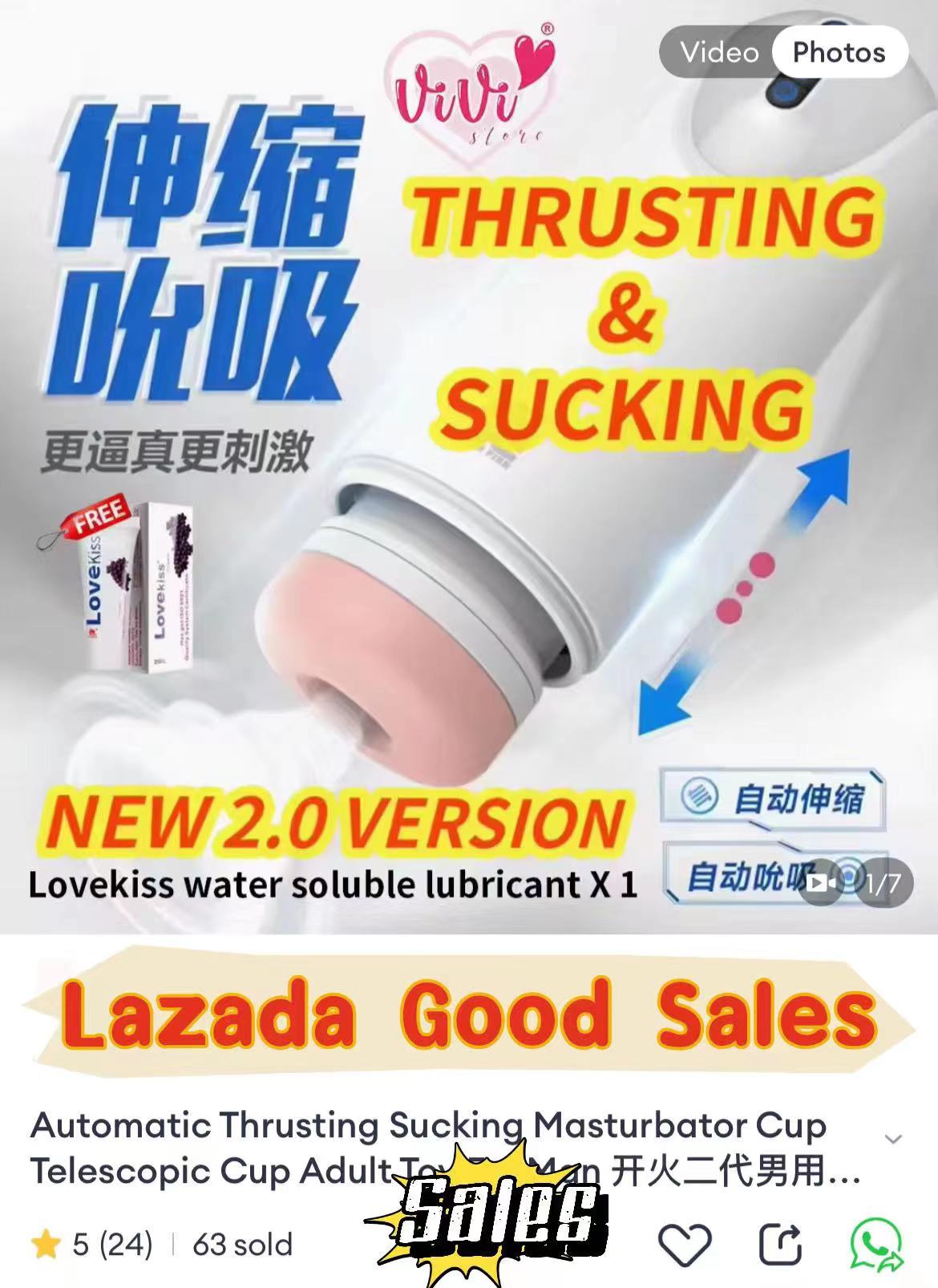 Open Fire 2.0 Automatic Thrusting and Sucking Telescopic Masturbator Cup Adult Toys Malaysia - Image 2