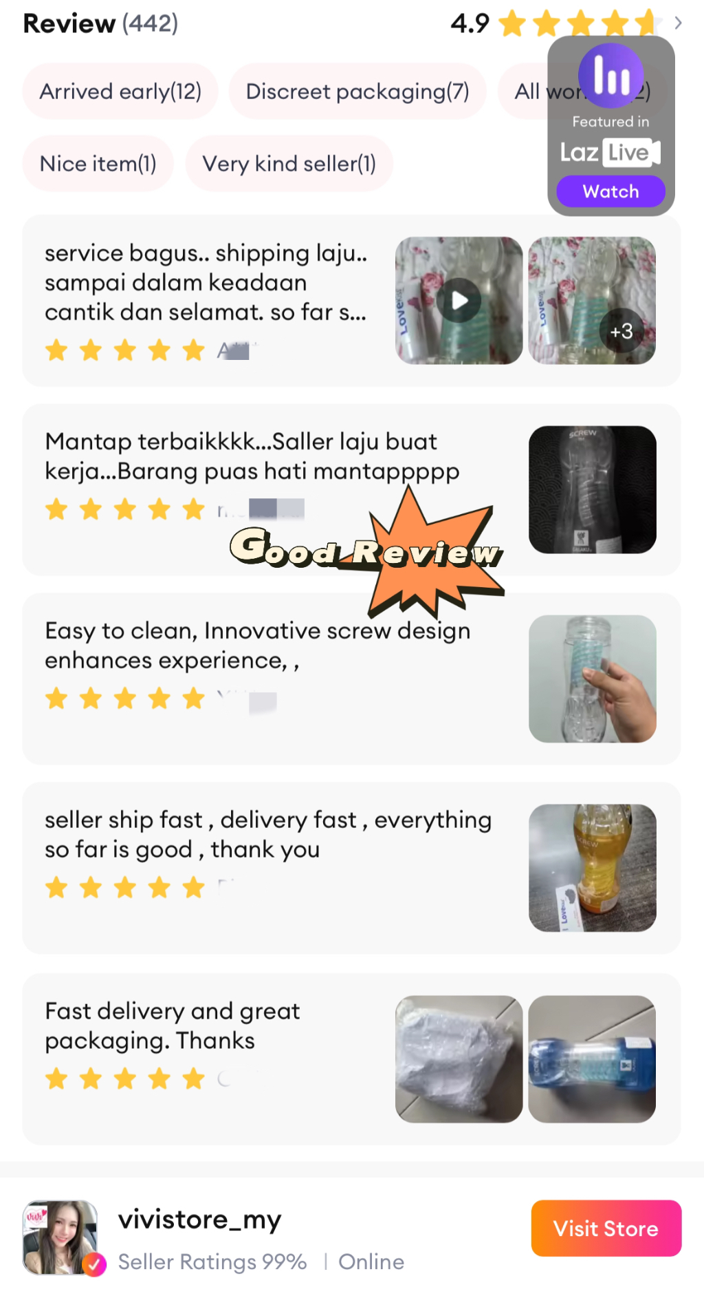 GALAKU Screw III Spiral Masturbator Cup Adult Toys Malaysia - Image 3