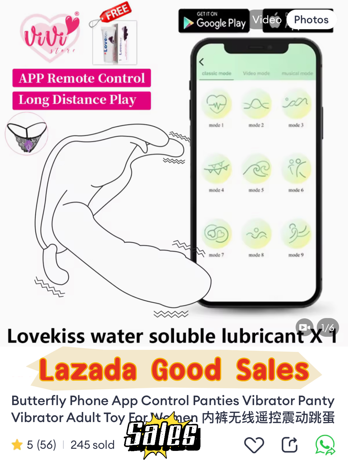 Butterfly Phone App Control Panties Vibrator Women Adult Toys Malaysia - Image 2