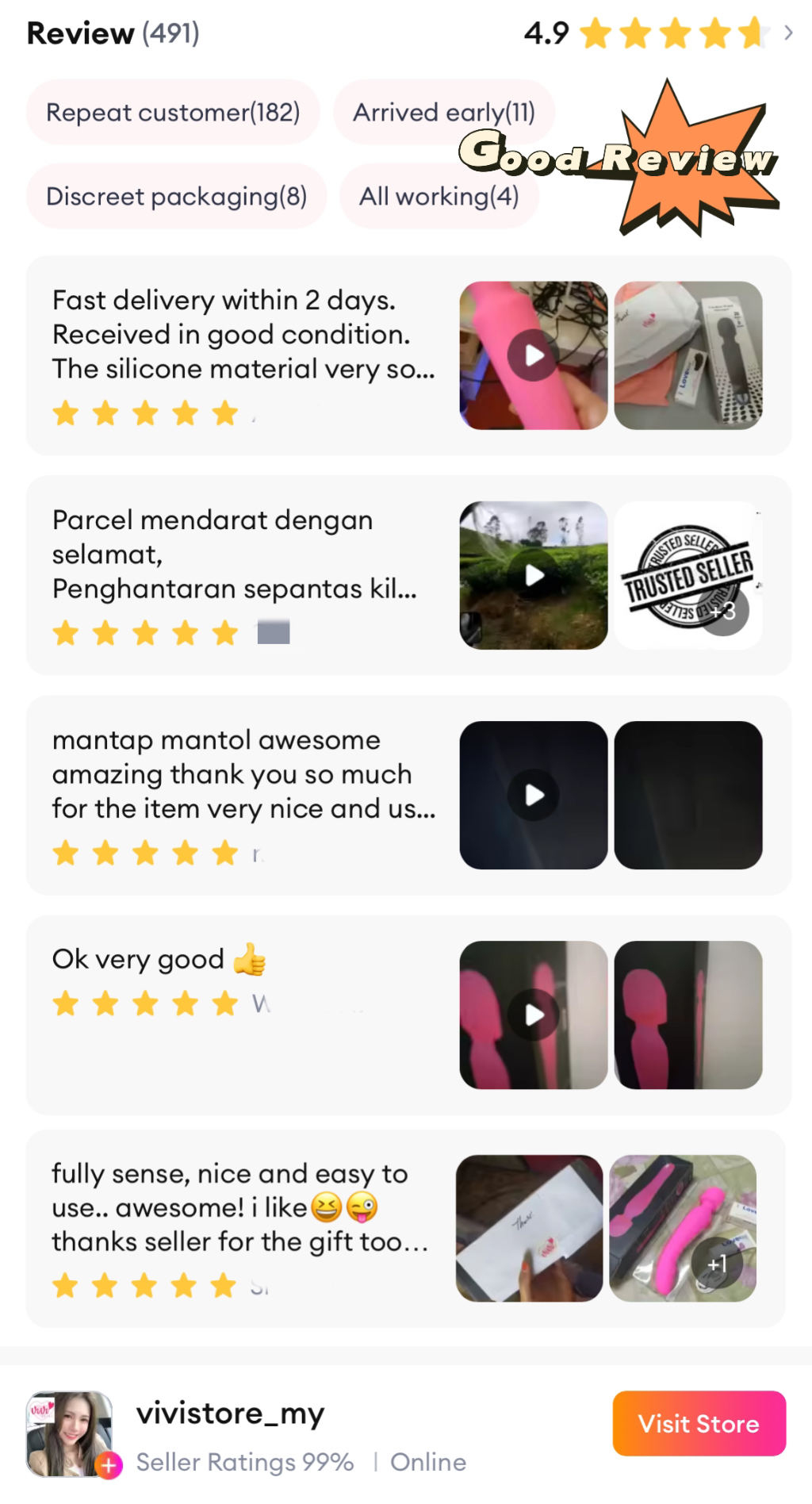 Vivi Heating Sucking Vibrator Av Wand Massager Dildo Masturbator Women Adult Toys Malaysia - Image 3