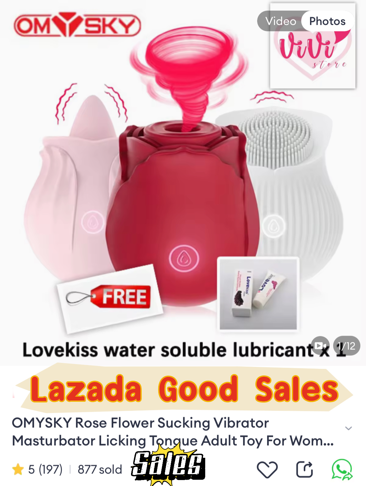OMYSKY Rose Clitoral Sucking Tongue Licking Vibrator Women Adult Toys Malaysia - Image 2