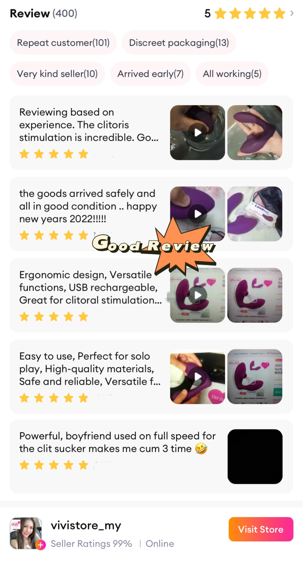 Vivi Clitoral Sucking Vibrator Remote Control Dildo Women Adult Toys Malaysia - Image 3