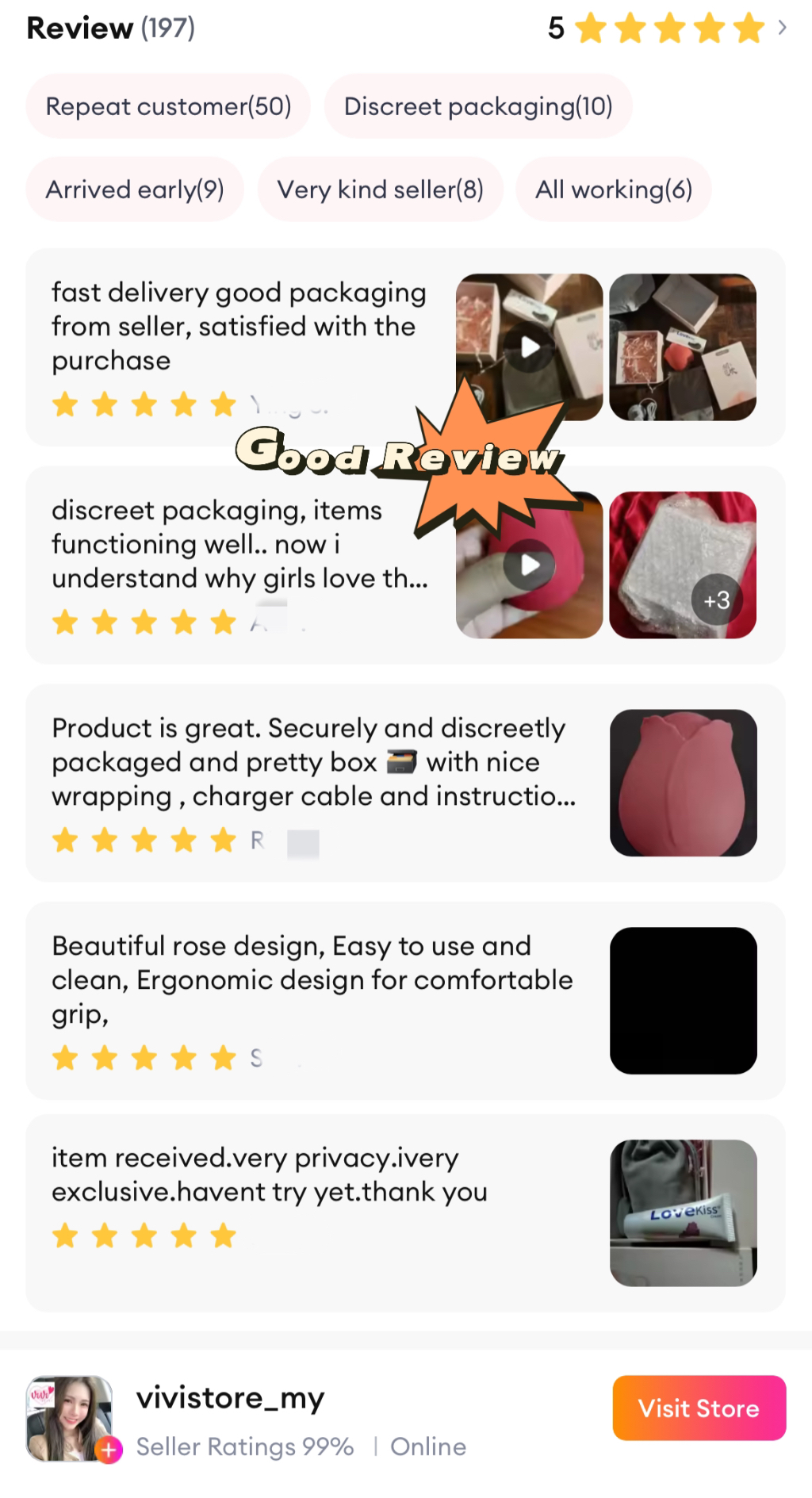 OMYSKY Rose Clitoral Sucking Tongue Licking Vibrator Women Adult Toys Malaysia - Image 3