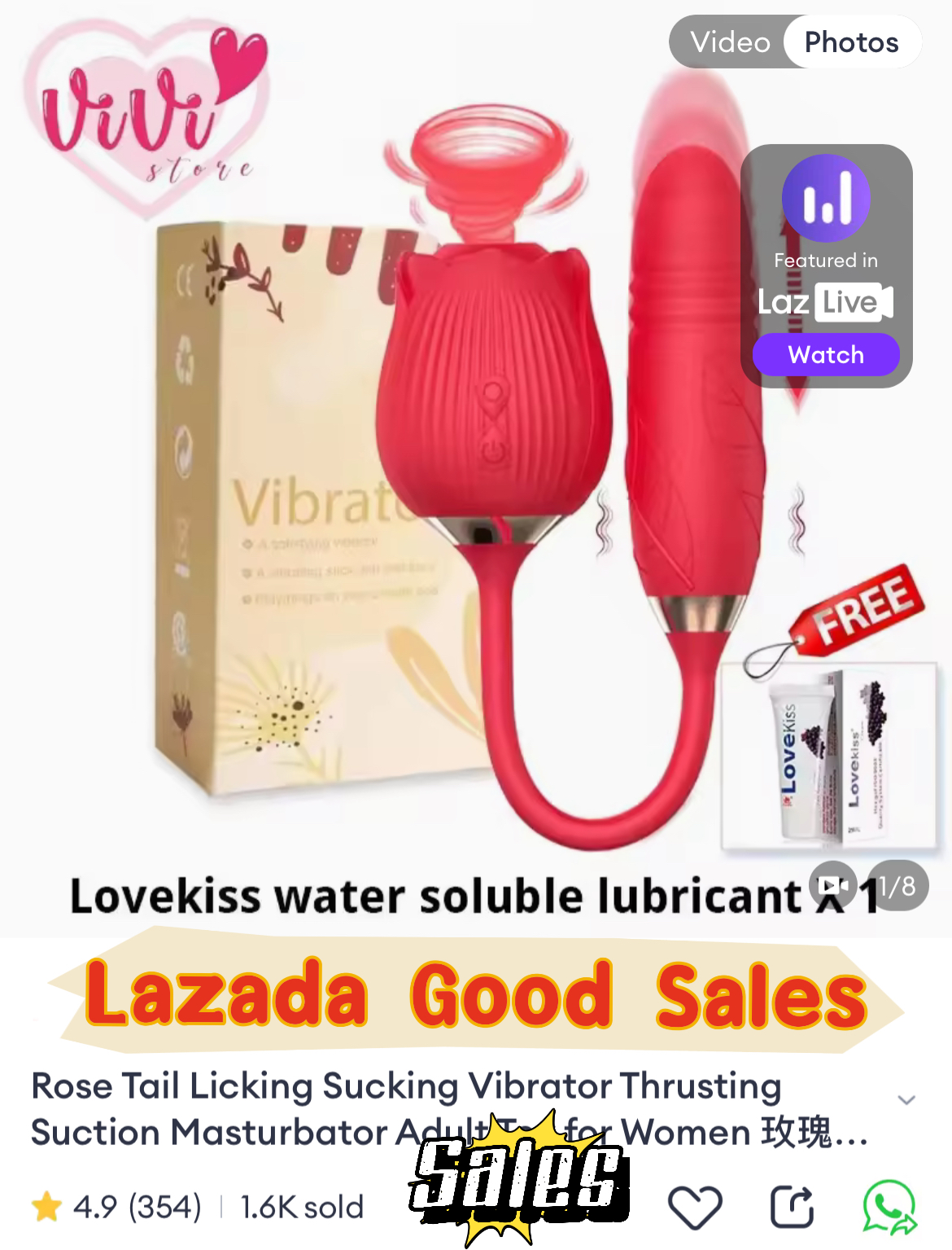 Rose Tail Licking Sucking Vibrator Thrusting Suction Masturbator Women Adult Toy Malaysia - Image 2