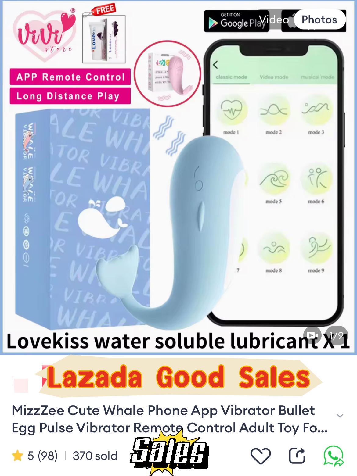 MizzZee Cute Whale Phone App Vibrator Dildo Bullet Egg Vibrator Women Adult Toys Malaysia - Image 2