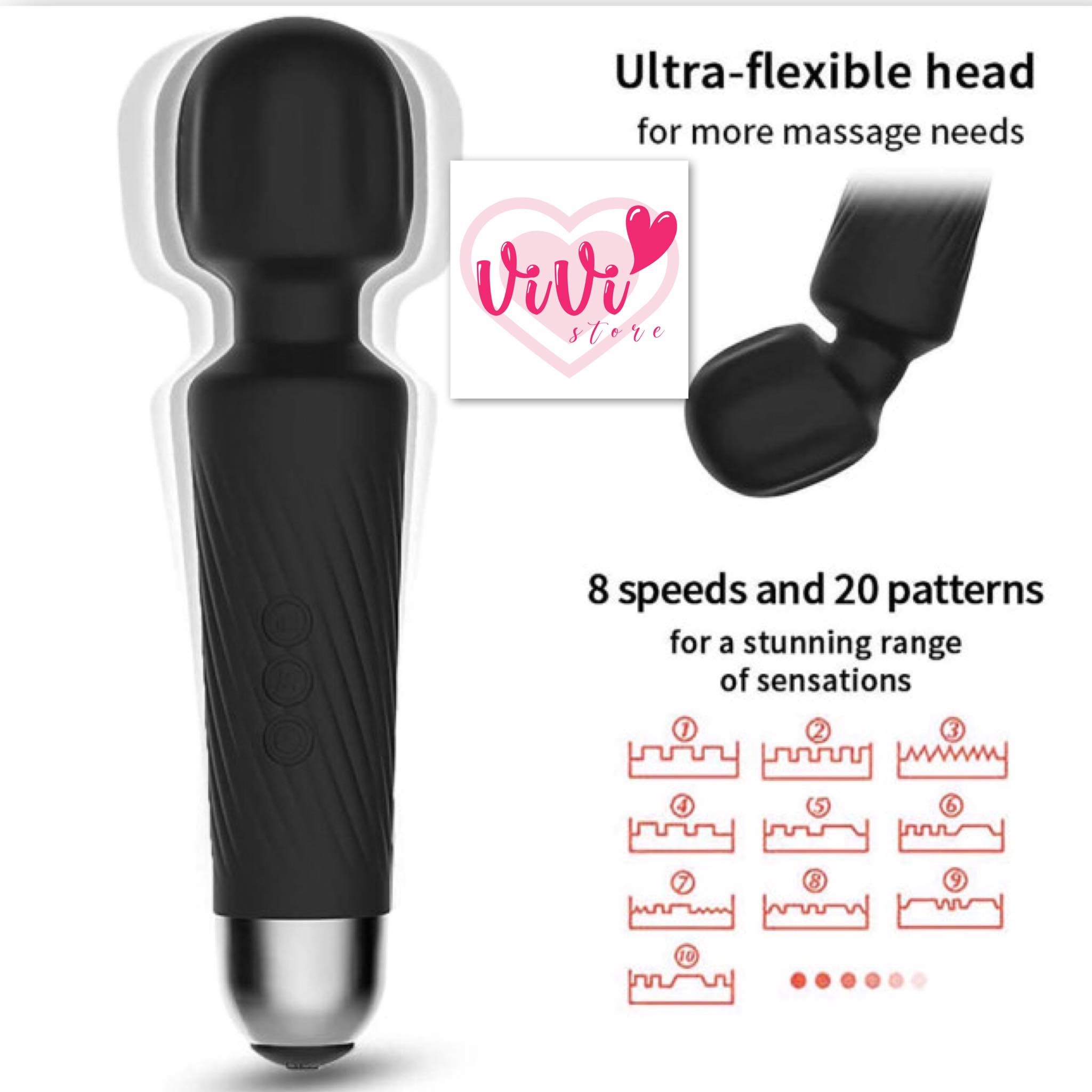 Vivi Heating Sucking Vibrator Av Wand Massager Dildo Masturbator Women Adult Toys Malaysia - Image 11