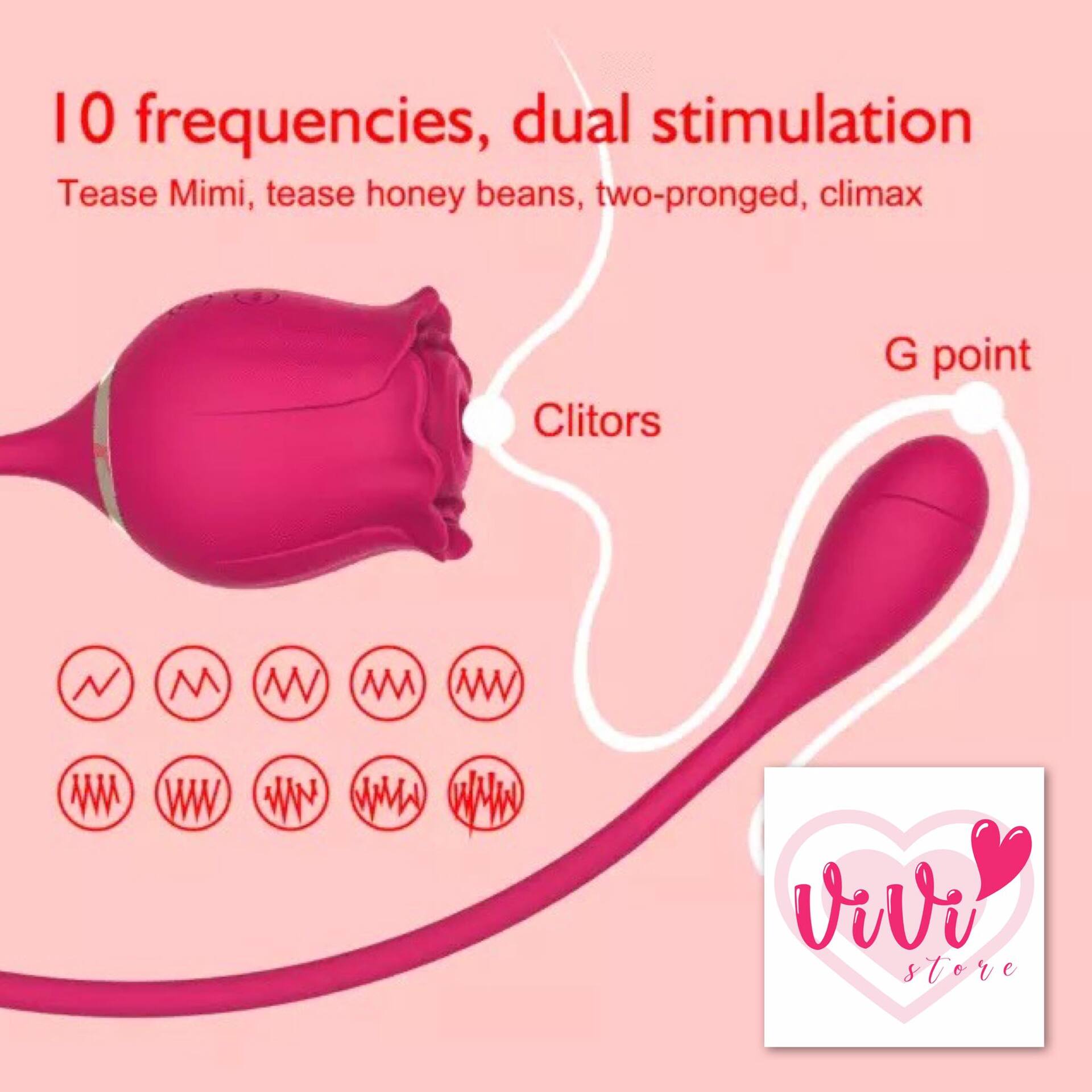 Rose Tail Licking Sucking Vibrator Thrusting Suction Masturbator Women Adult Toy Malaysia - Image 14
