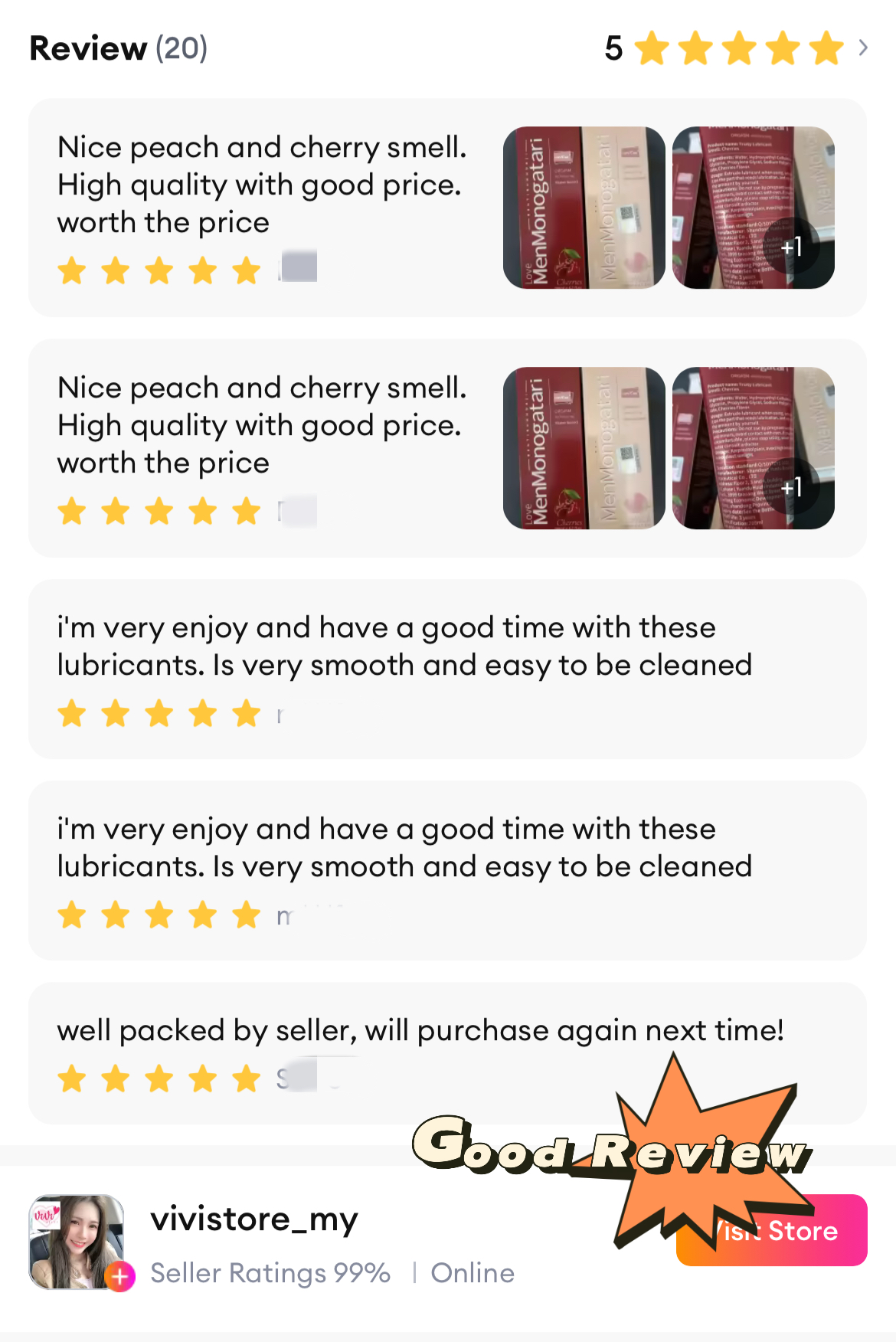 MenMonogatari Fruits Cherry Strawberry Peach Massage Water Based Personal Body Lubricant Malaysia - Image 3