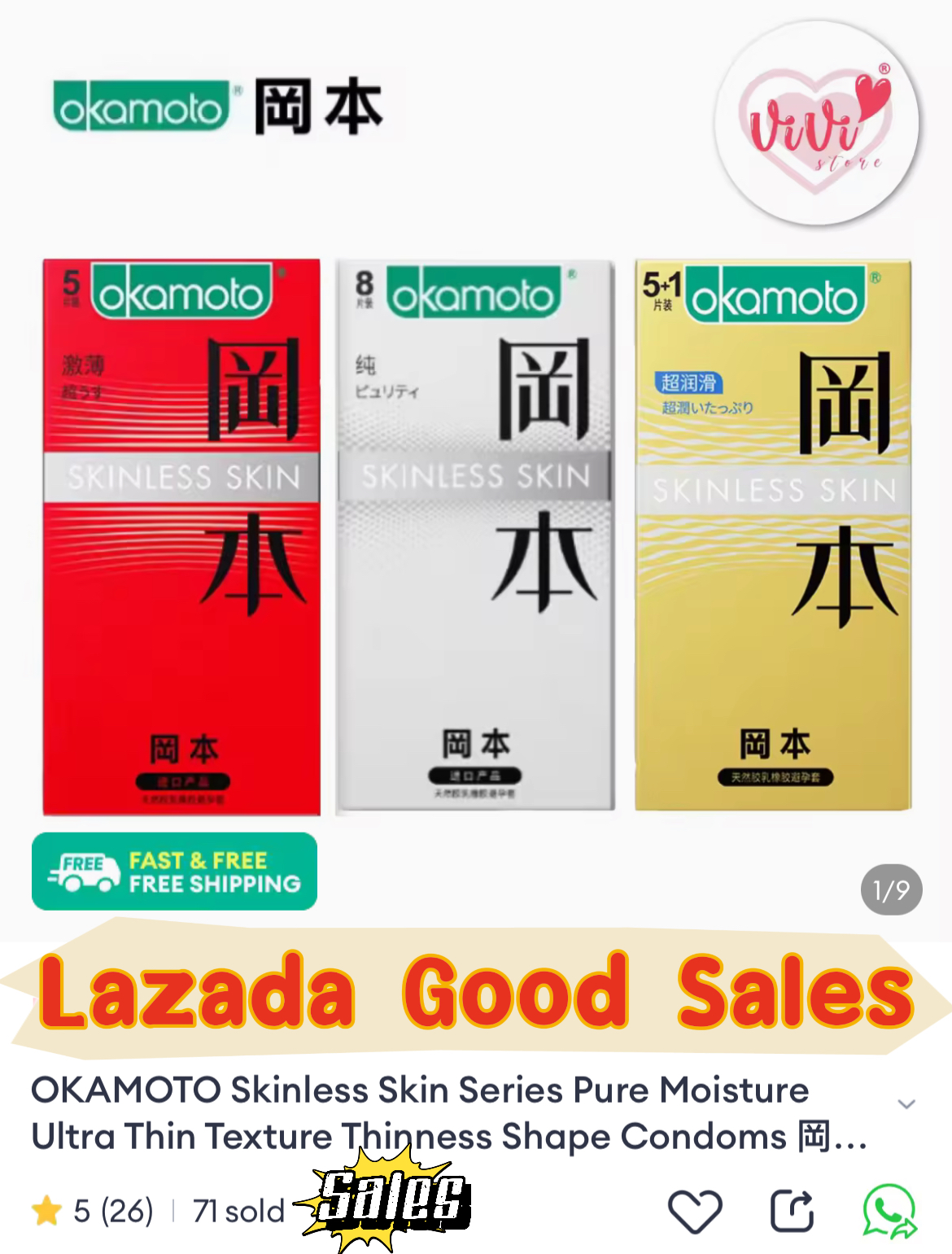 OKAMOTO Skinless Skin Series Pure Thinness Condoms Malaysia - Image 2
