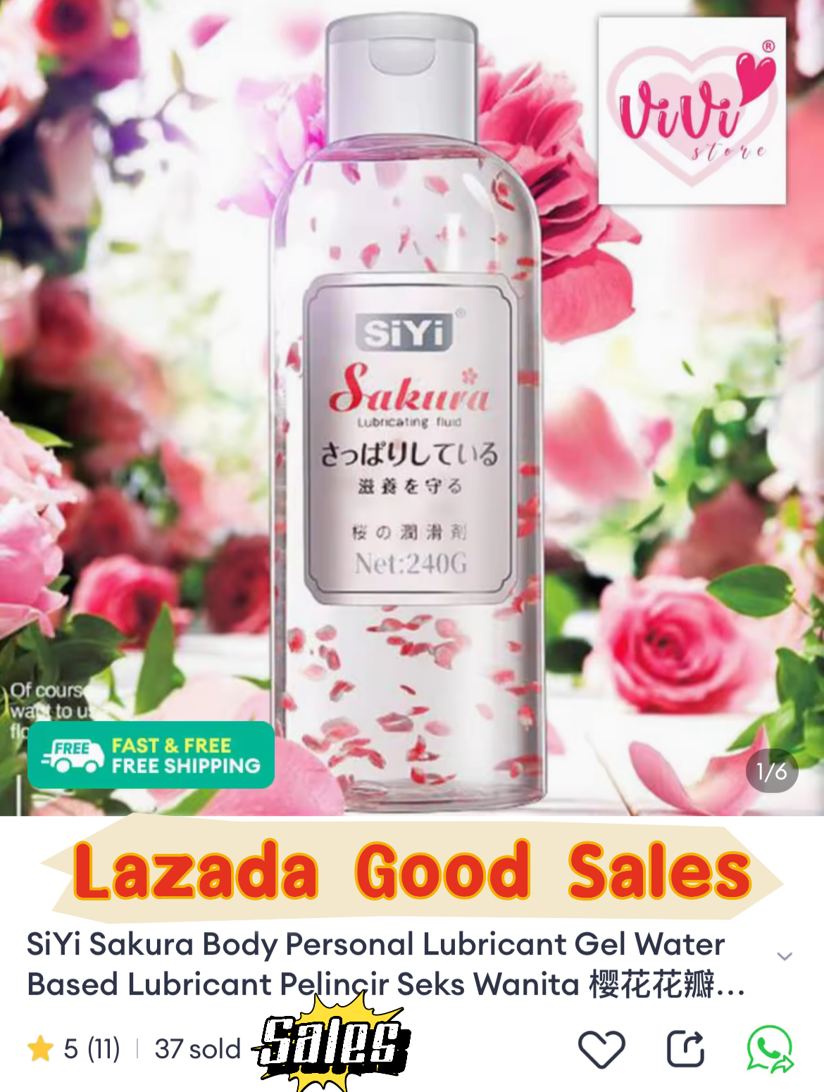 Siyi Sakura 240ml Water Based Personal Body Lubricant Malaysia - Image 2