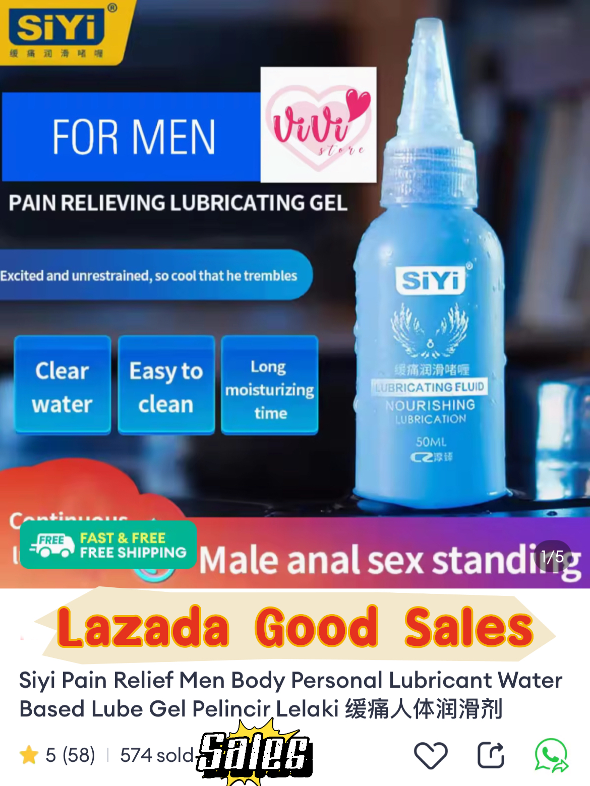 Siyi 50ml Pain Relief Water Based Personal Body Lubricant Malaysia - Image 2