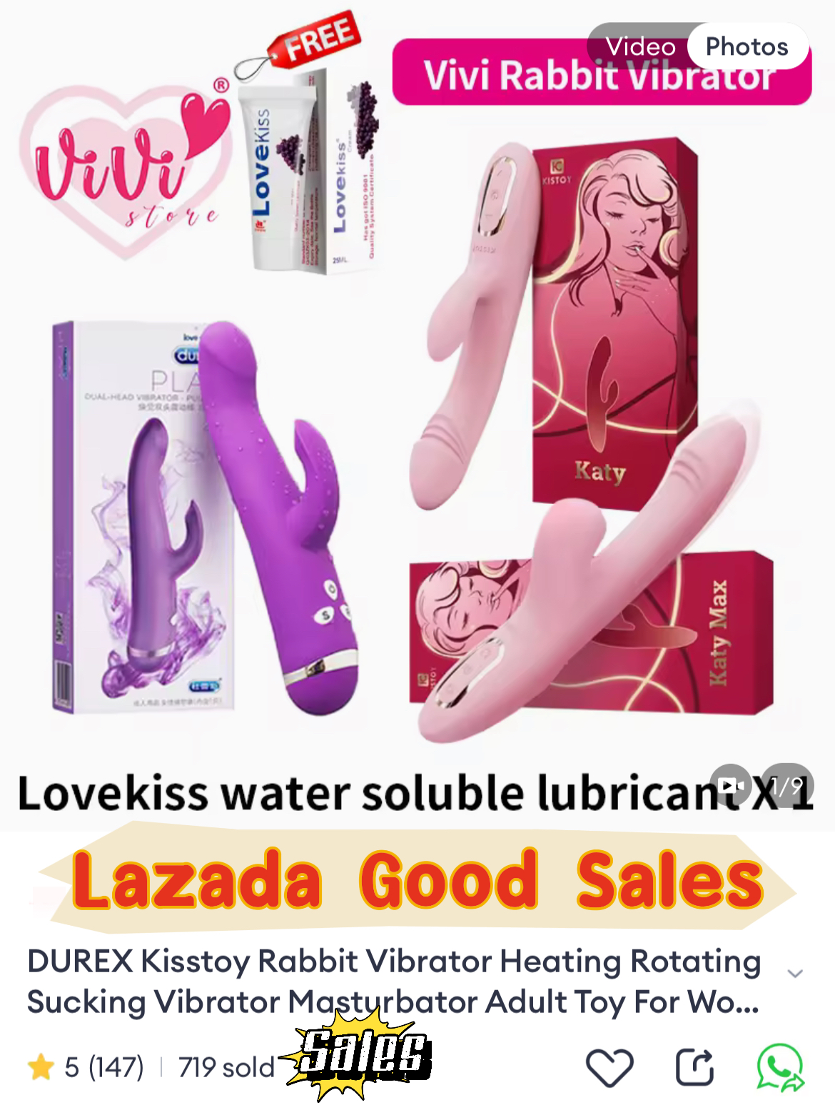 DUREX Kisstoy Rabbit Vibrator Dildo Masturbator Women Adult Toys Malaysia - Image 2