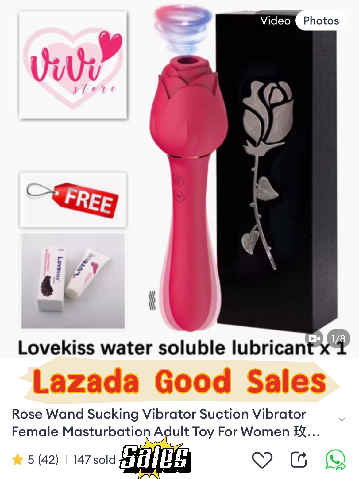 Rose Wand Clitoral Sucking Vibrator Dildo Women Adult Toys Malaysia - Image 2