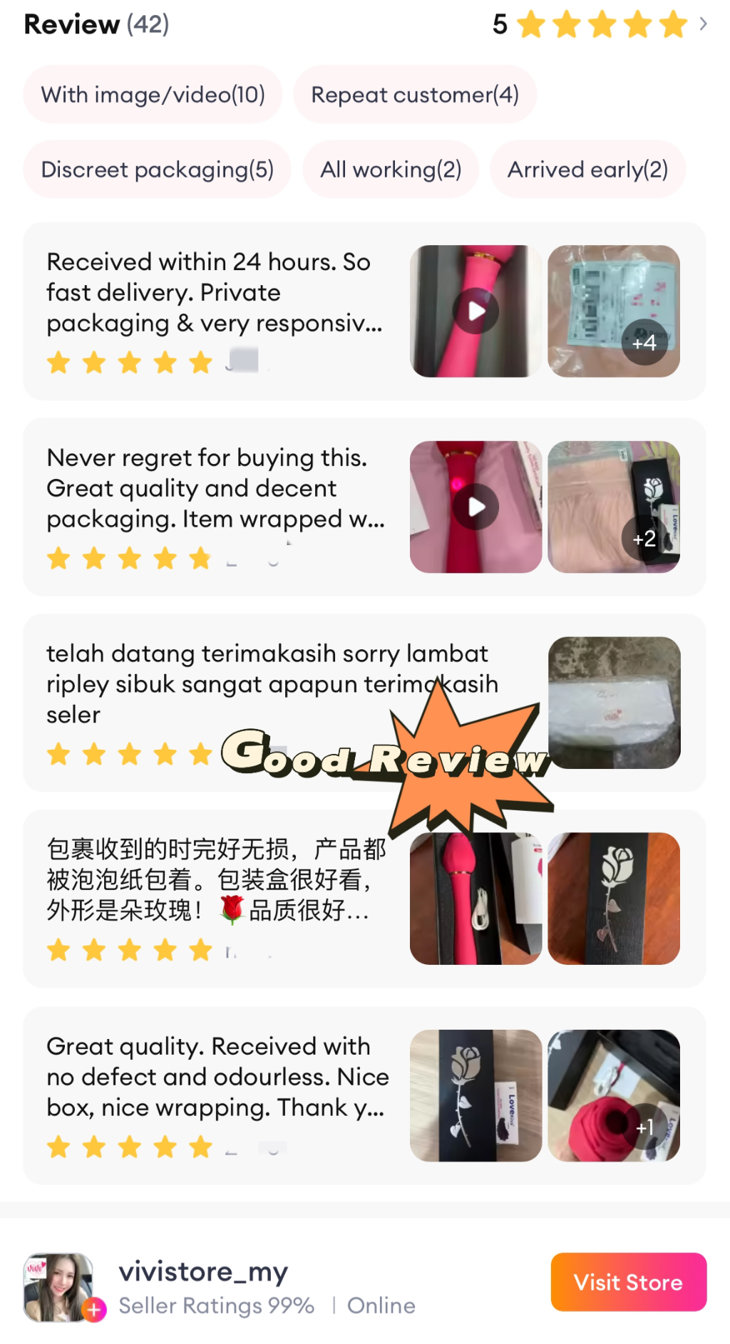 Rose Wand Clitoral Sucking Vibrator Dildo Women Adult Toys Malaysia - Image 3