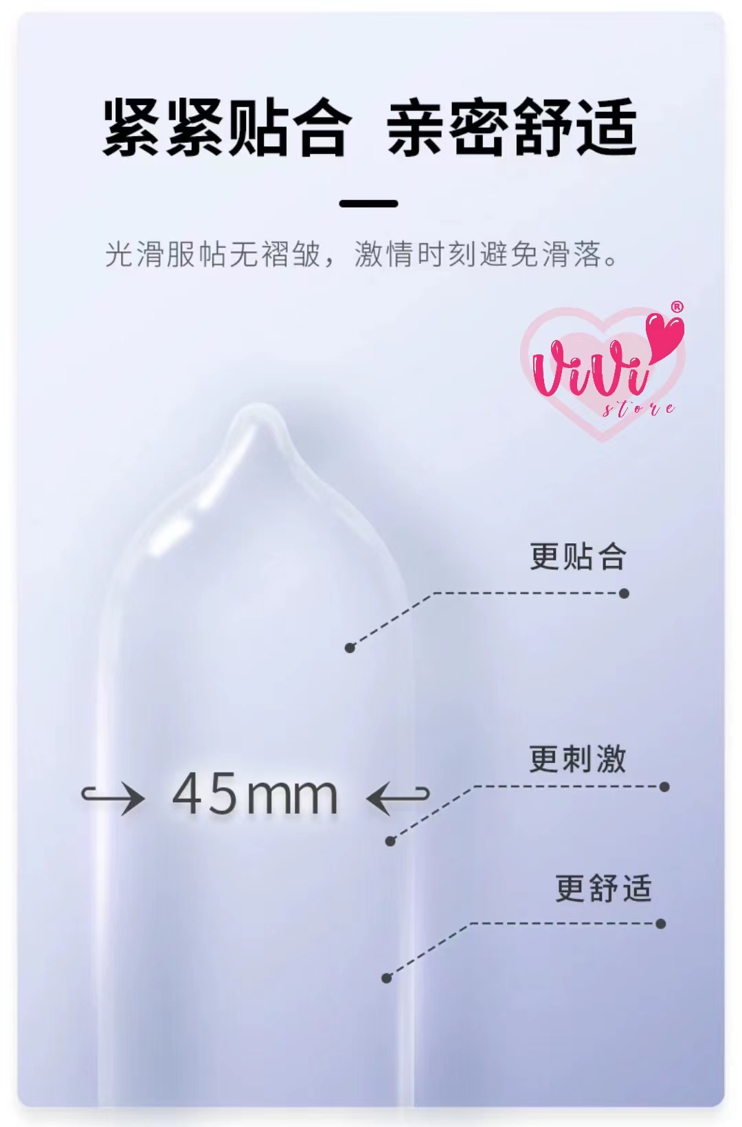 Vivi Small 45mm 49mm Dotted Condom Close Tight Fit Latex 10pcs Lubricated Condom (Not Durex) - Image 4