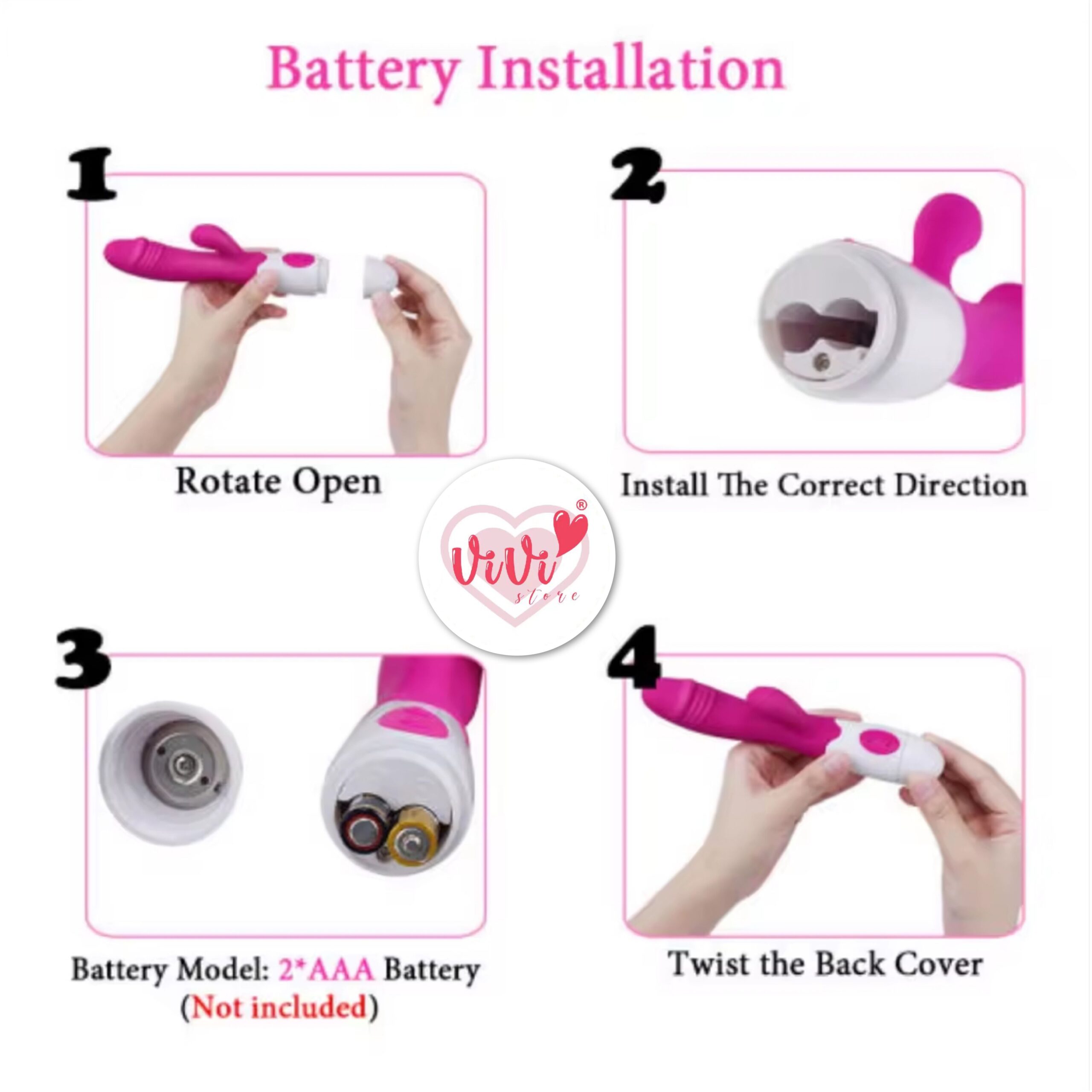 Vivi Rabbit Vibrator Massage Masturbator Battery Women Adult Toy Malaysia - Image 9