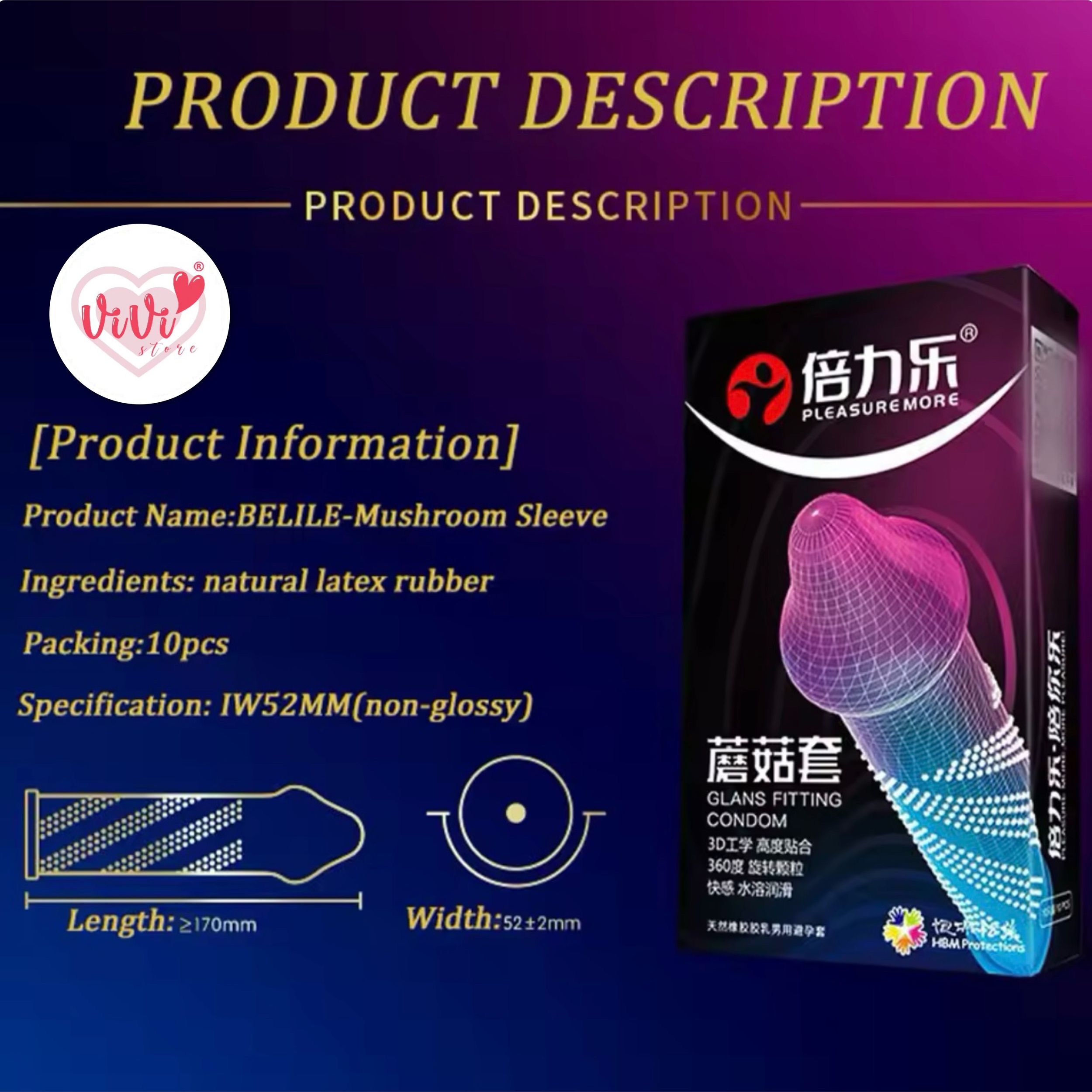 Vivi Small 45mm 49mm Dotted Condom Close Tight Fit Latex 10pcs Lubricated Condom (Not Durex) - Image 41