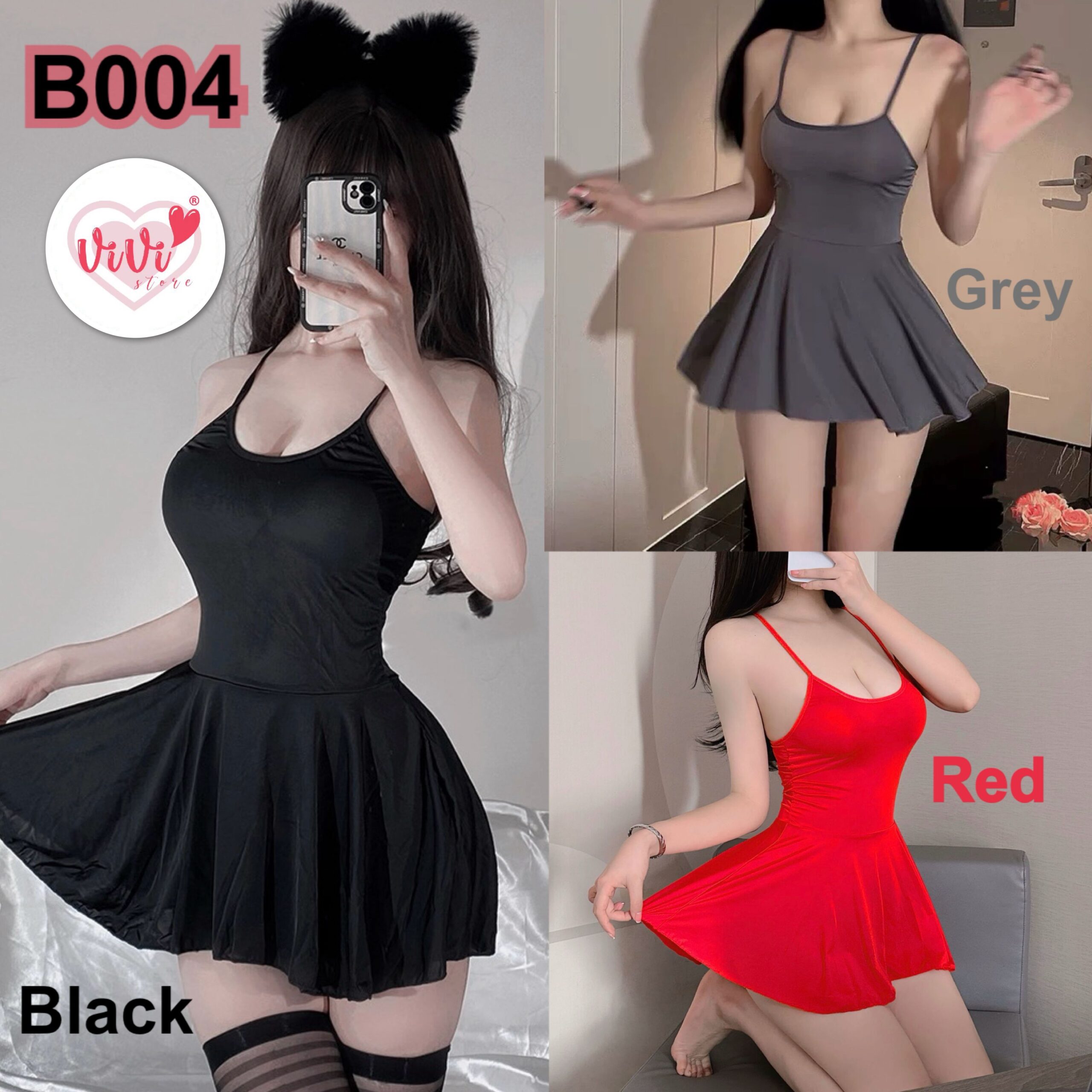 Vivi Sexy Lingerie Plus Size Open Crotch Satin Design Sleepwear Dress Lingerie Malaysia - Image 7