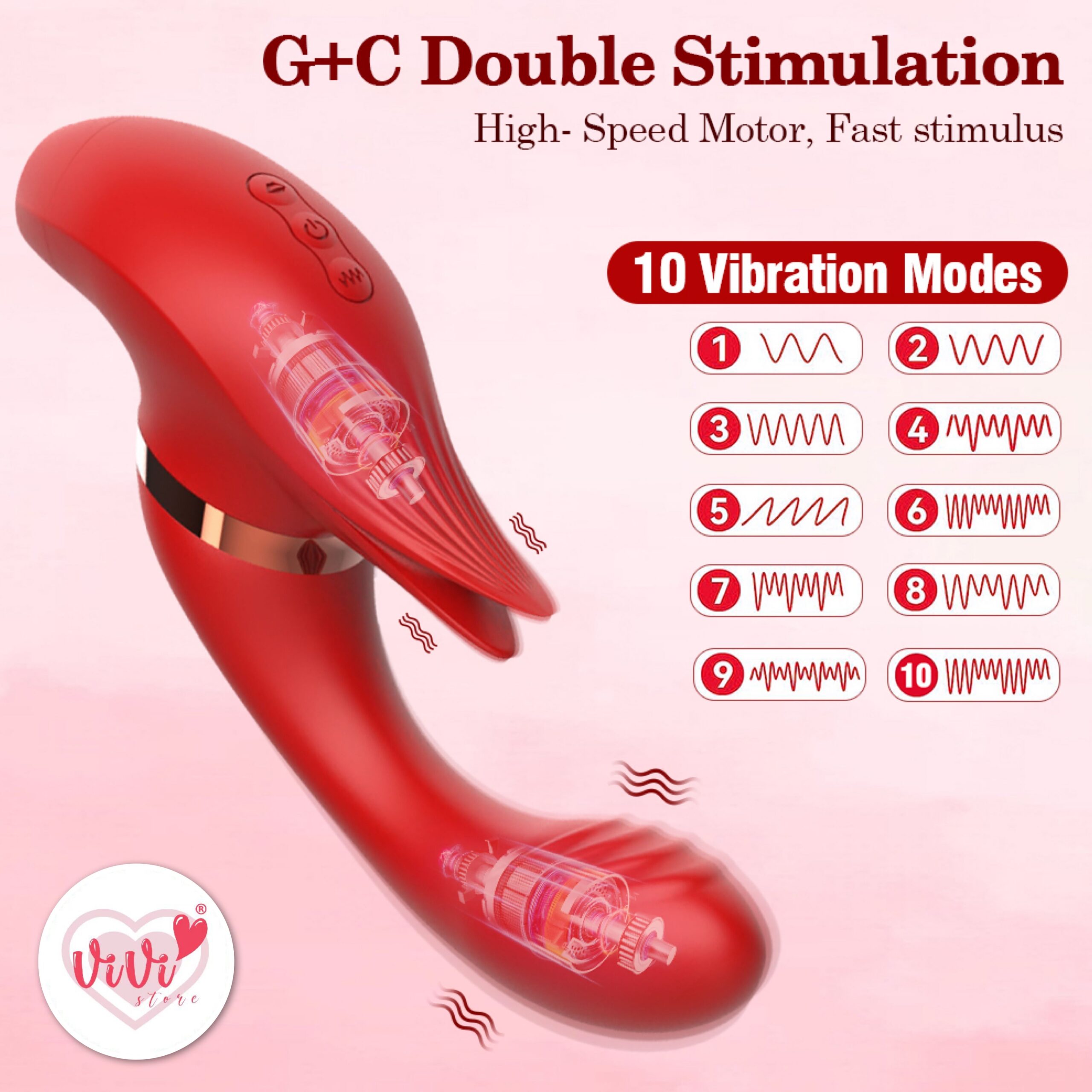 Vivi Raffles Dual Head Rotate Sucking Ball Beating Licking Vibrator Female Adult Toy Malaysia - Image 2