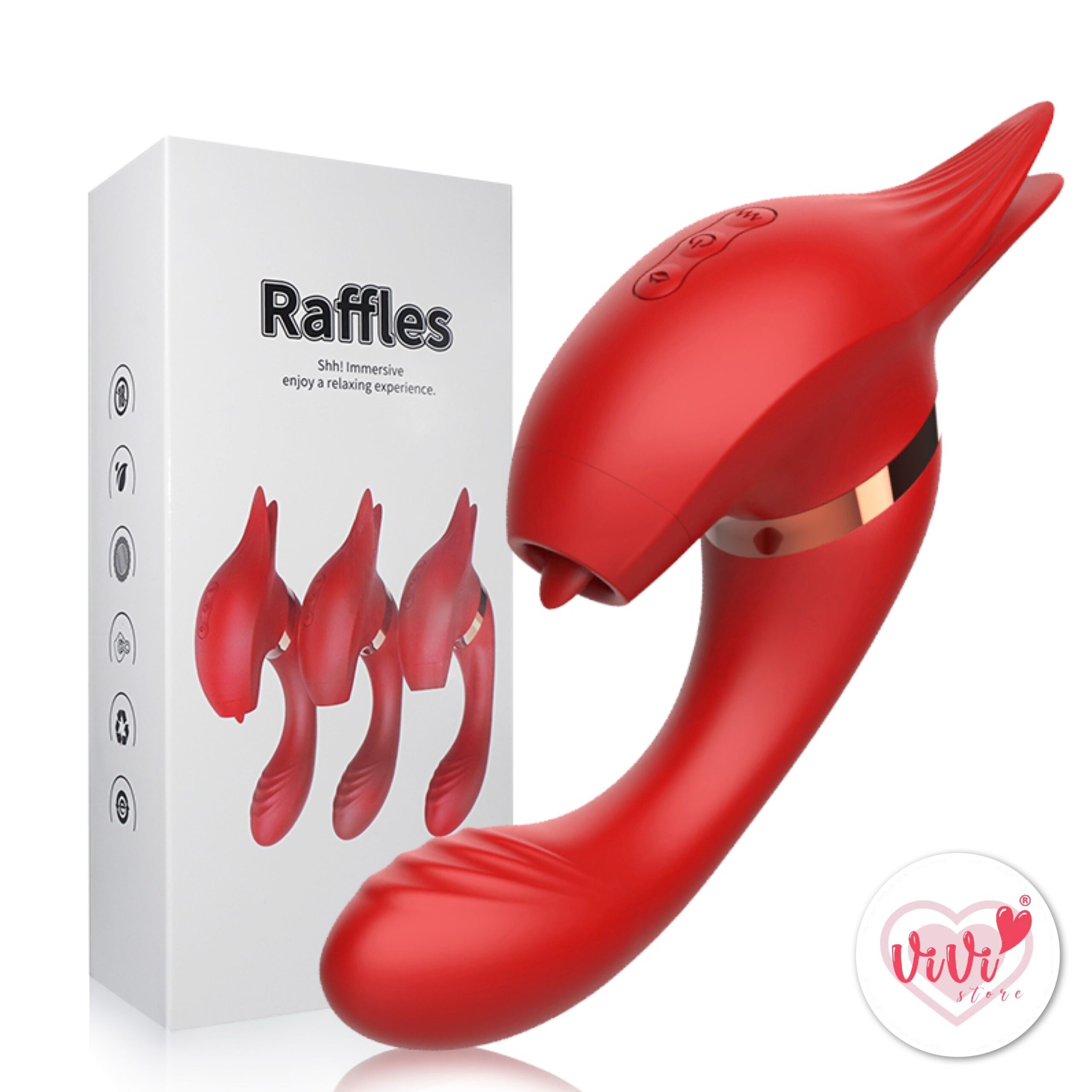 Vivi Raffles Dual Head Rotate Sucking Ball Beating Licking Vibrator Female Adult Toy Malaysia - Image 17