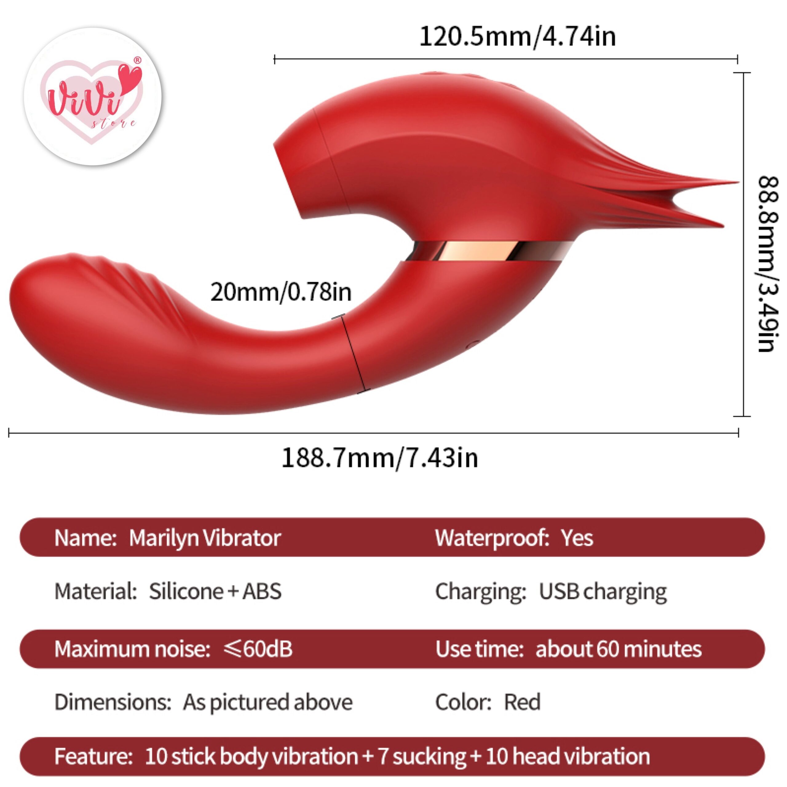 Vivi Raffles Dual Head Rotate Sucking Ball Beating Licking Vibrator Female Adult Toy Malaysia - Image 13