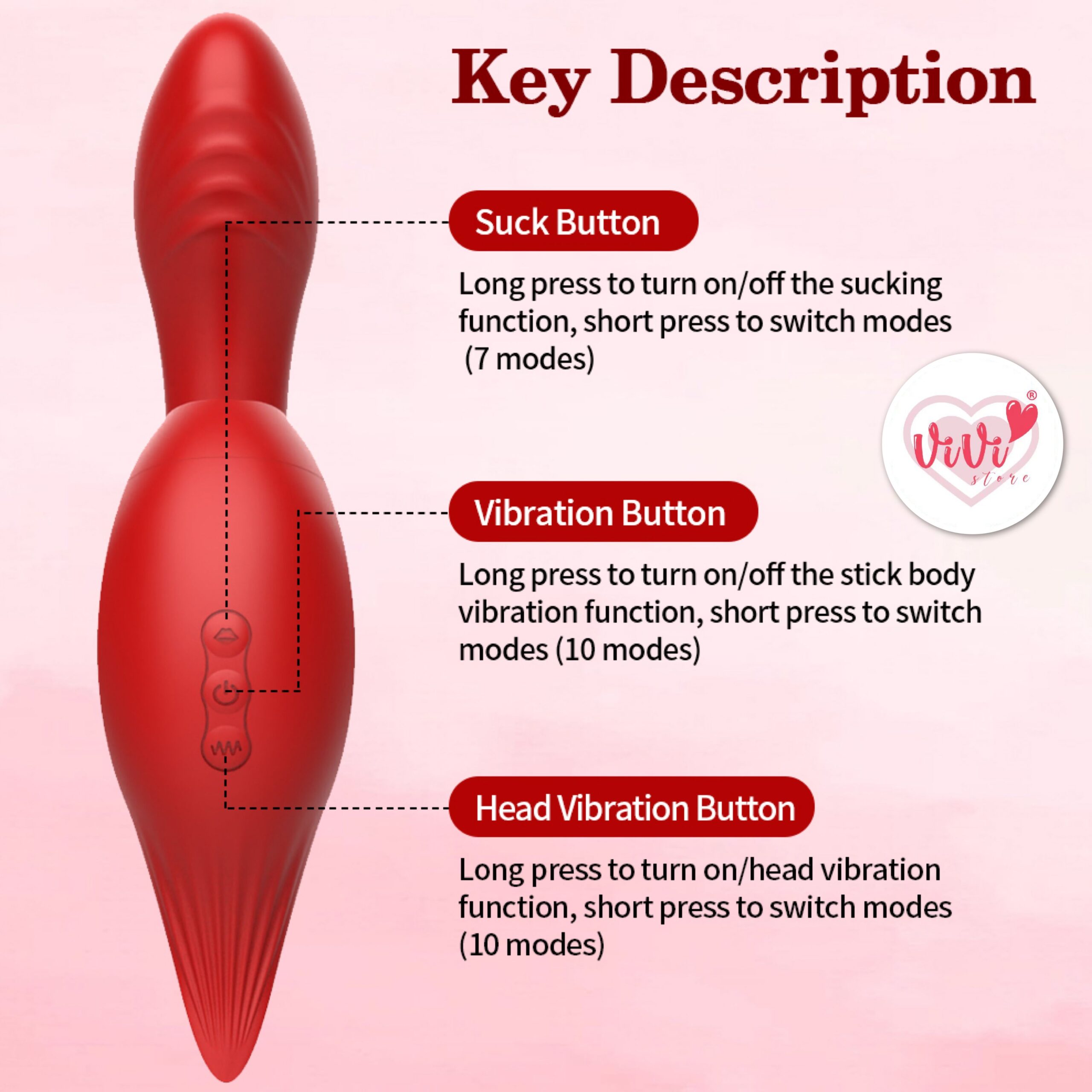 Vivi Raffles Dual Head Rotate Sucking Ball Beating Licking Vibrator Female Adult Toy Malaysia - Image 11