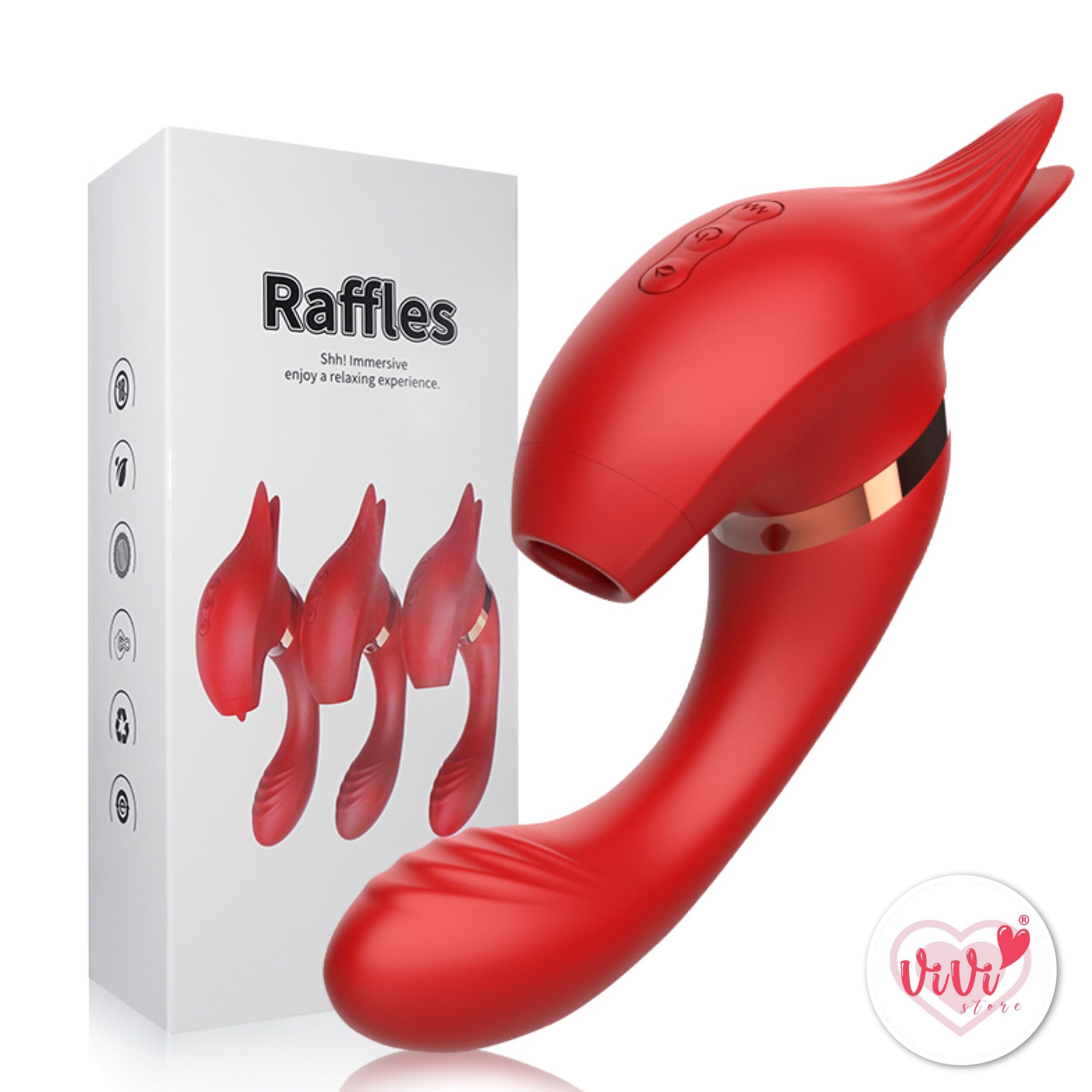 Vivi Raffles Dual Head Rotate Sucking Ball Beating Licking Vibrator Female Adult Toy Malaysia - Image 16