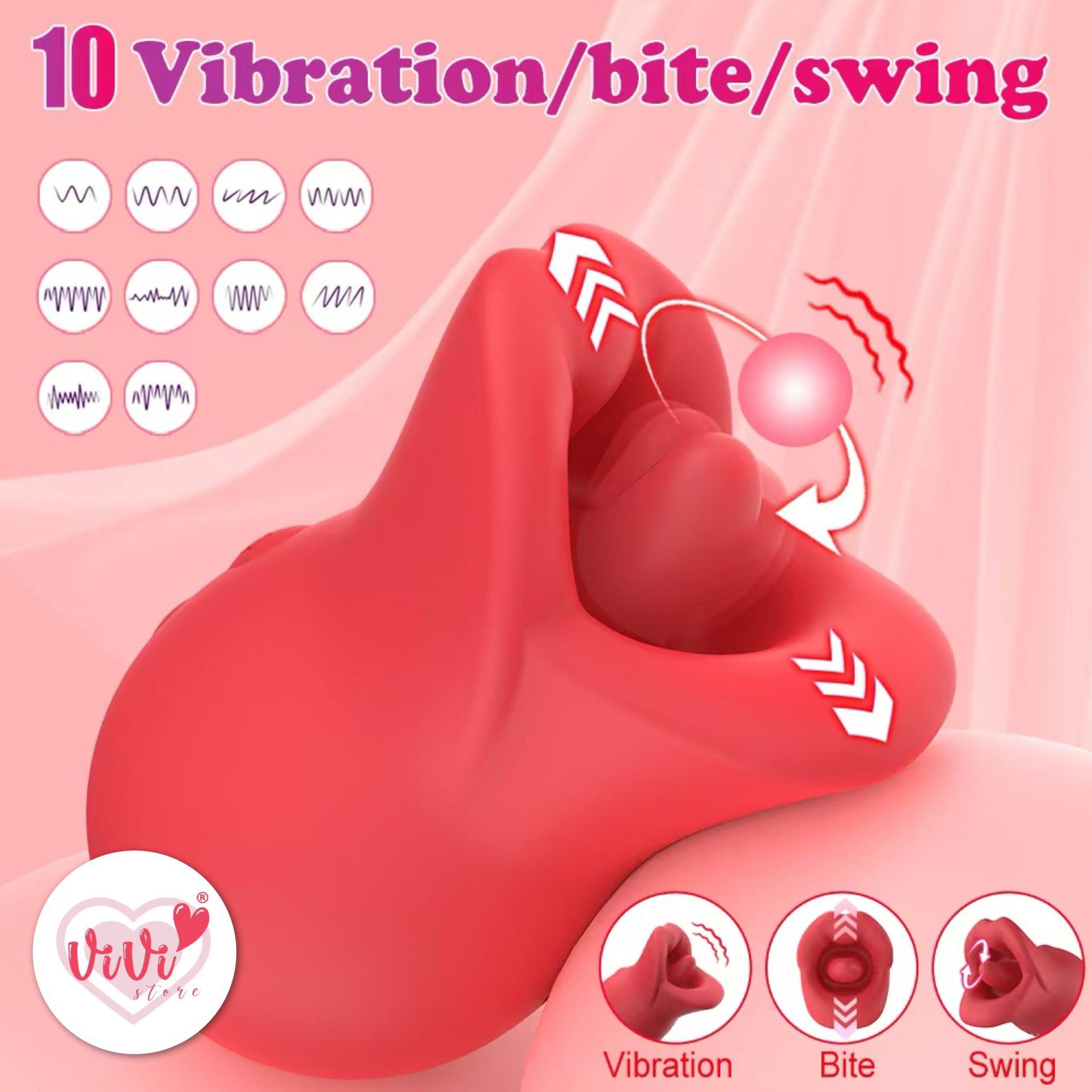 Big Mouth Clitoris Vibrator Rotating Massager Women Adult Toys Malaysia - Image 2