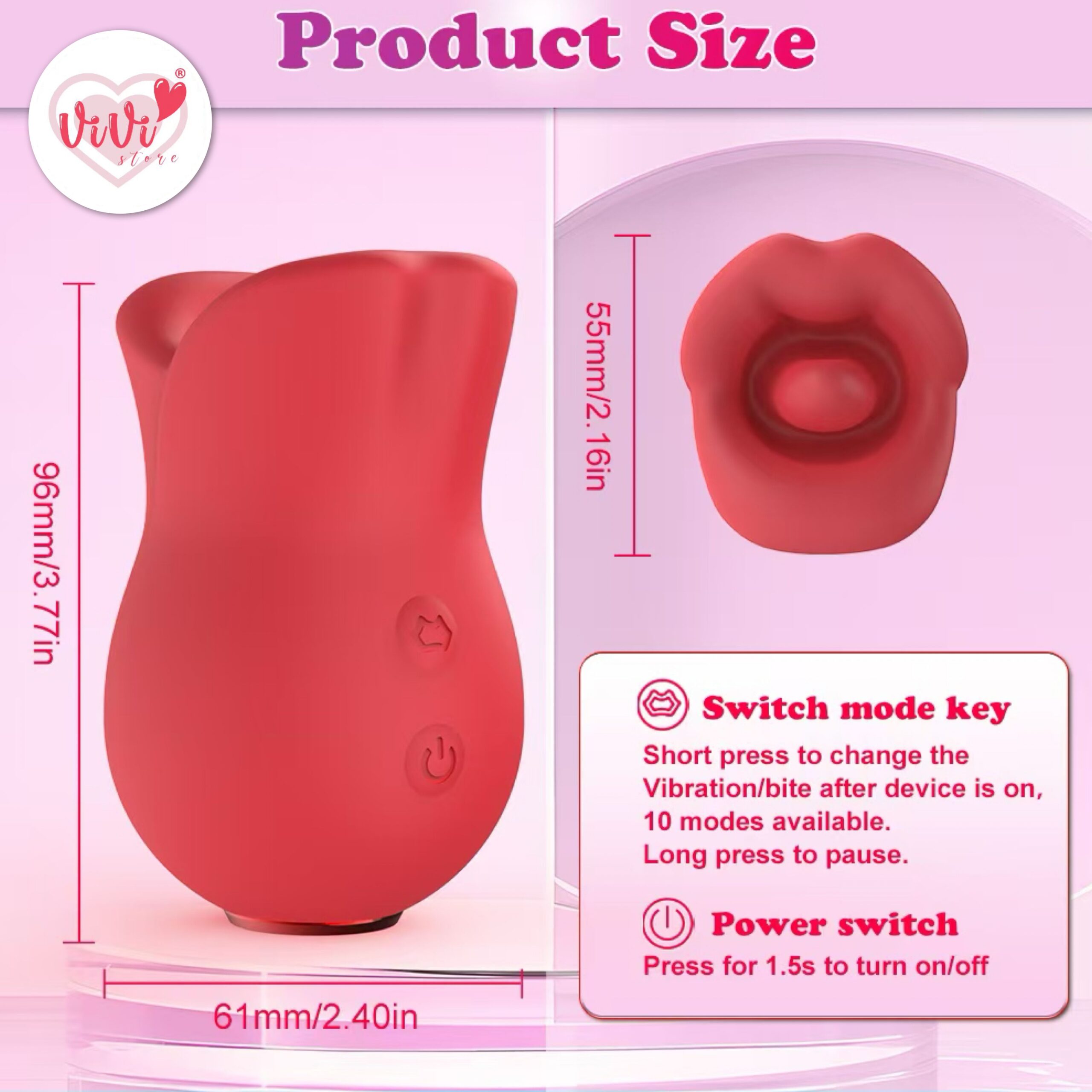 Big Mouth Clitoris Vibrator Rotating Massager Women Adult Toys Malaysia - Image 6