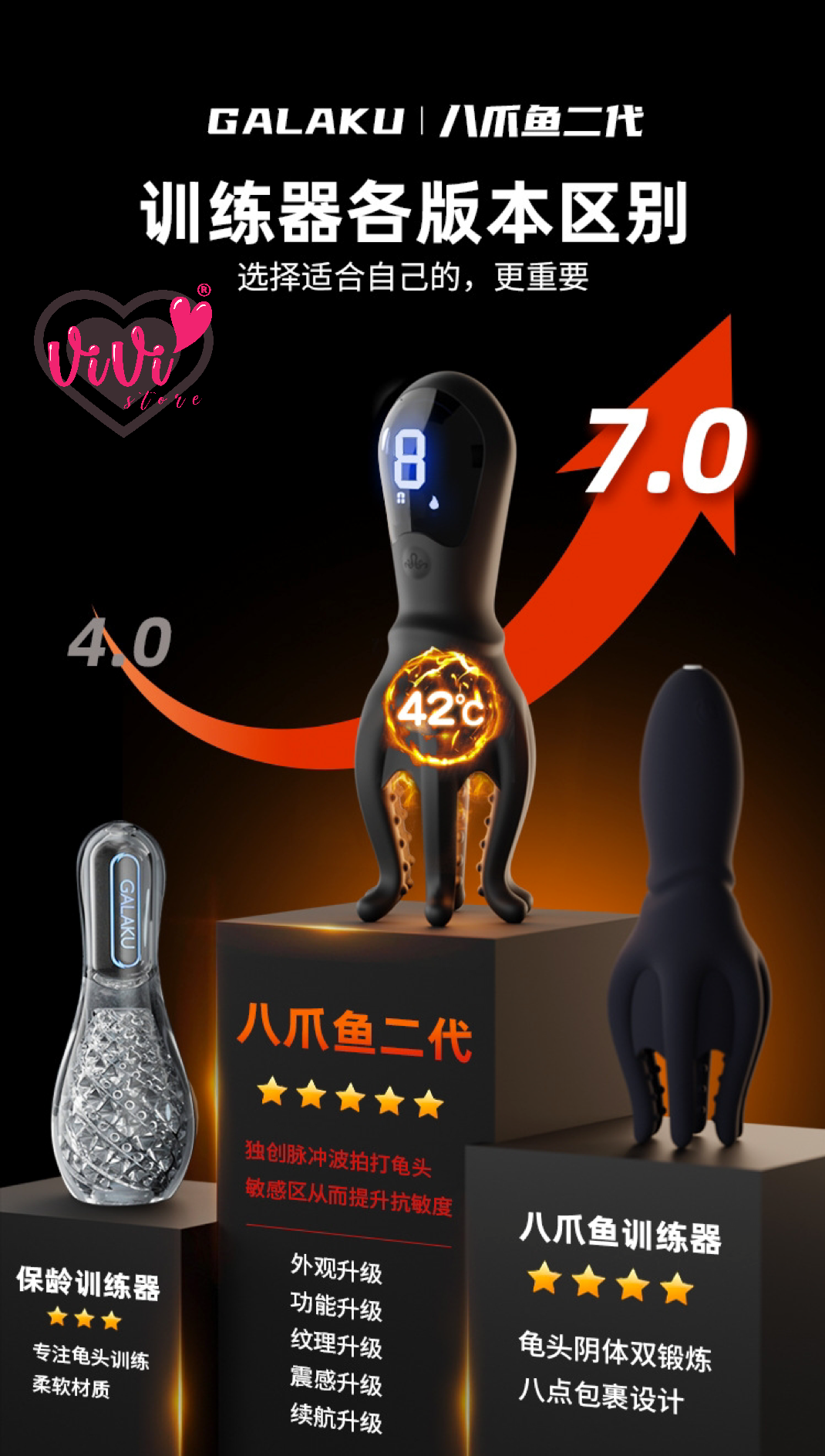 Galaku Octopus Pleasure Max Rechargeable Massager With Vibrator Masturbator Adult Toys Malaysia - Image 35