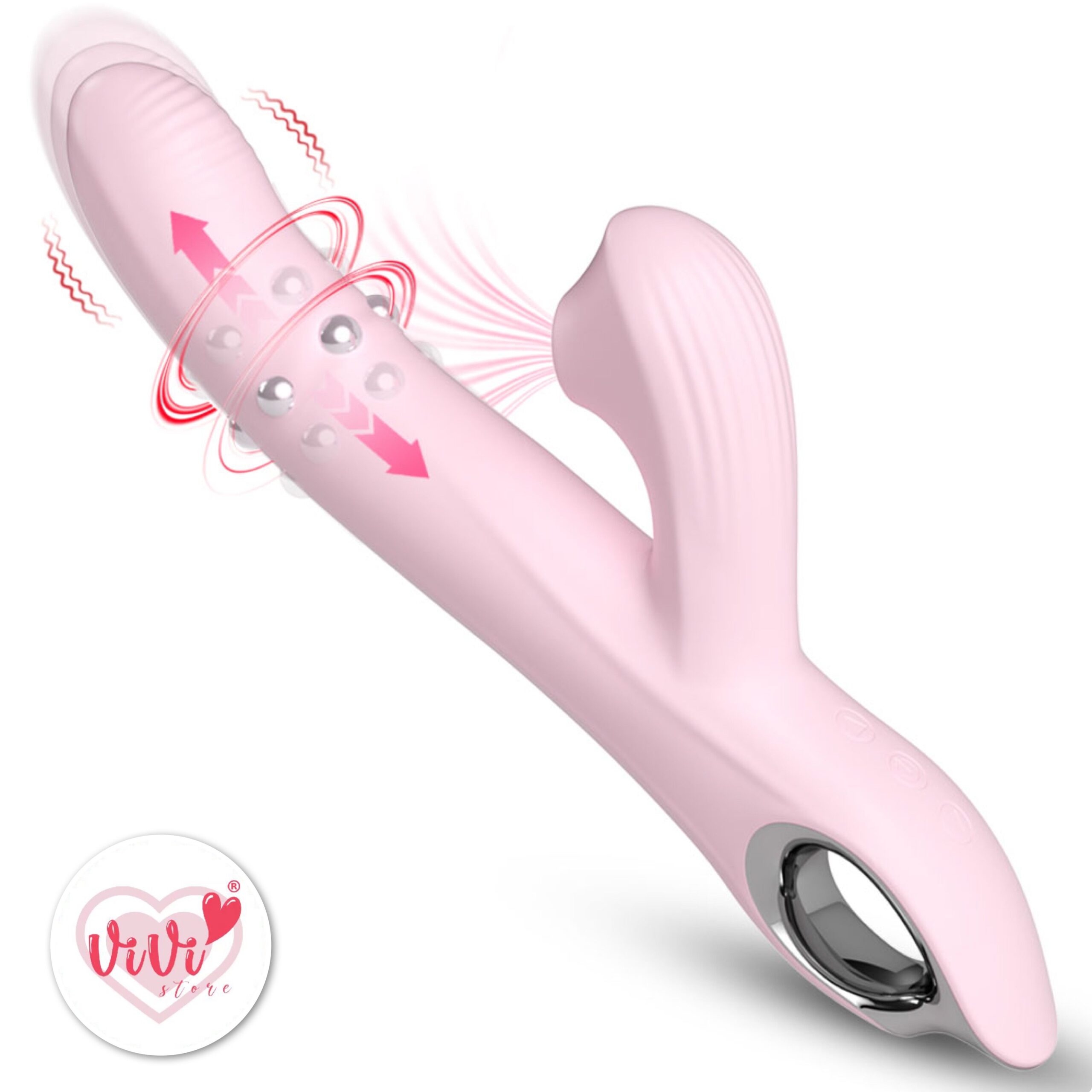 Vivi Rose 4 in 1 Sucking Thrusting Rotate Vibrator Wand Masturbator Women Adult Toy Malaysia - Image 7