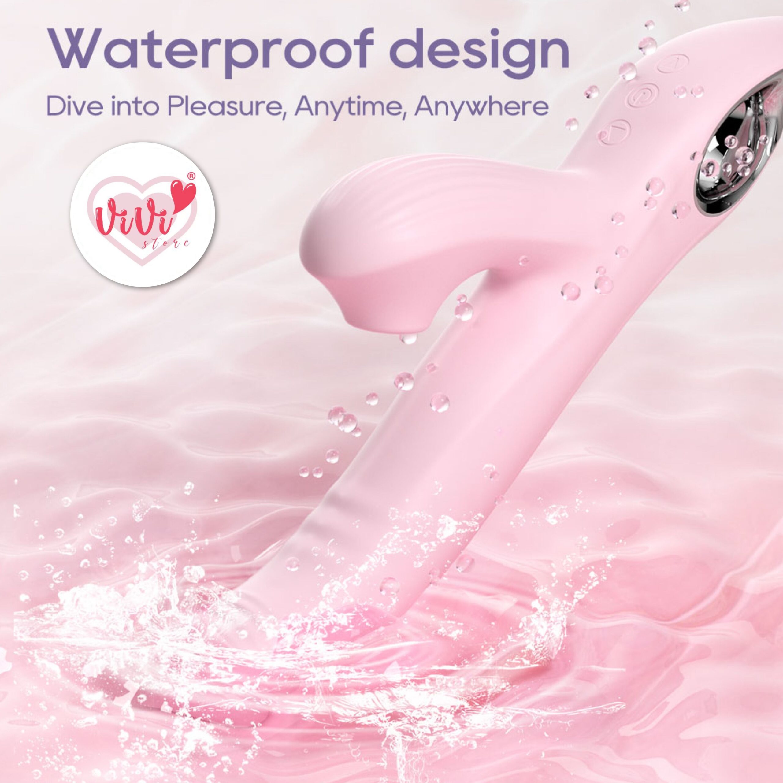 Vivi Rose 4 in 1 Sucking Thrusting Rotate Vibrator Wand Masturbator Women Adult Toy Malaysia - Image 4