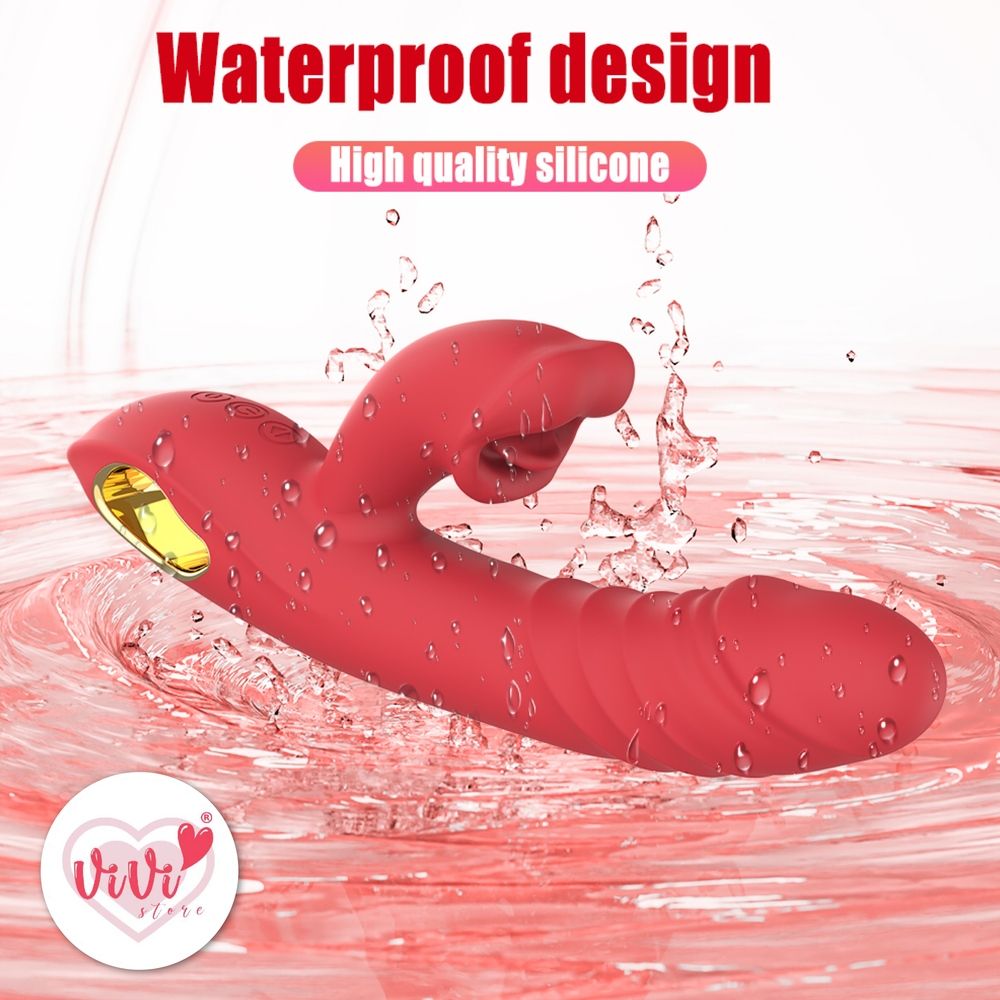 Vivi Rose 4 in 1 Sucking Thrusting Rotate Vibrator Wand Masturbator Women Adult Toy Malaysia - Image 13