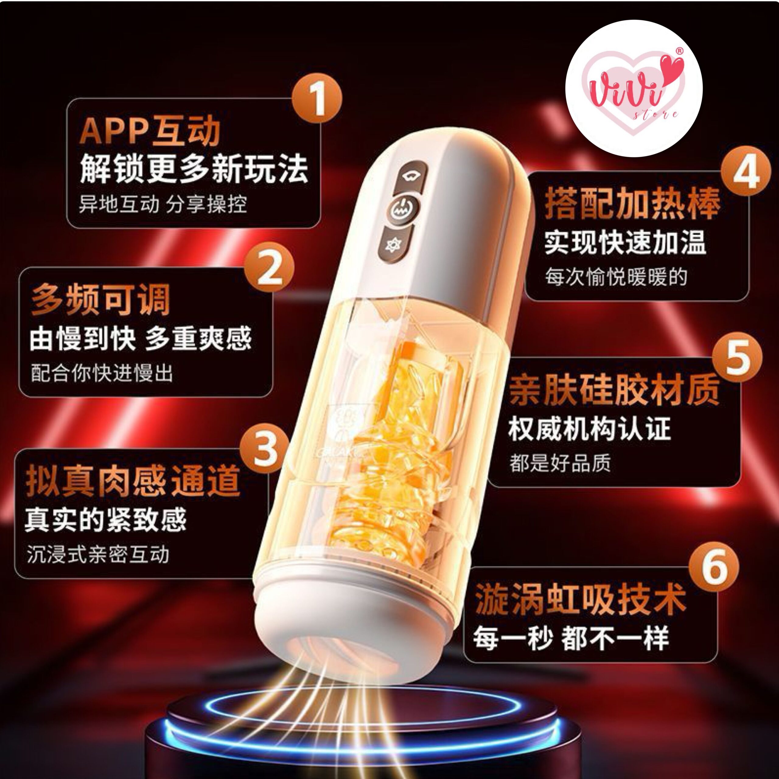 Galaku SUCX 2 IN 1 Cyber Power Sucking Vibration App Control Masturbator Man Cup Adult Toy Malaysia - Image 2